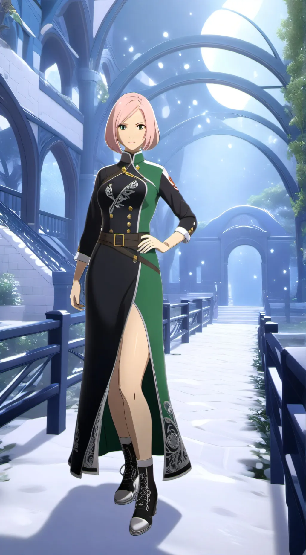 ai character: sasuke x sakura  background