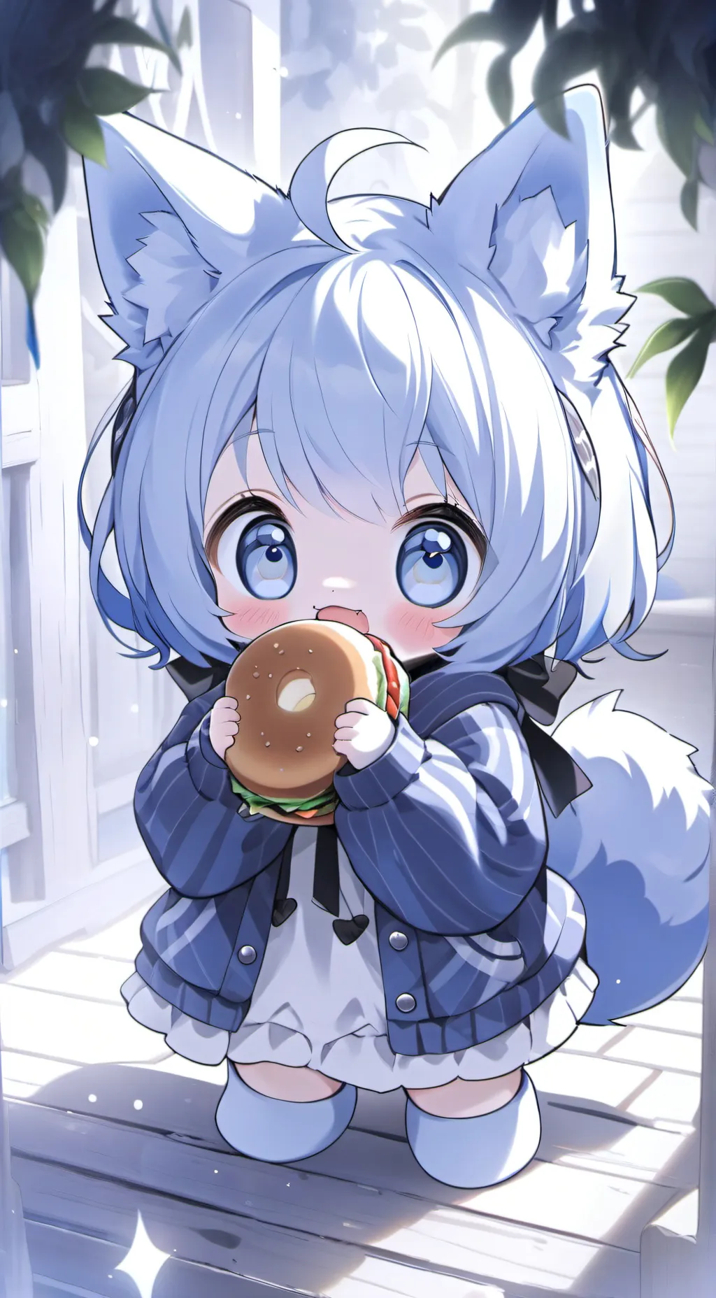 ai character: Baby Blue Furry' background