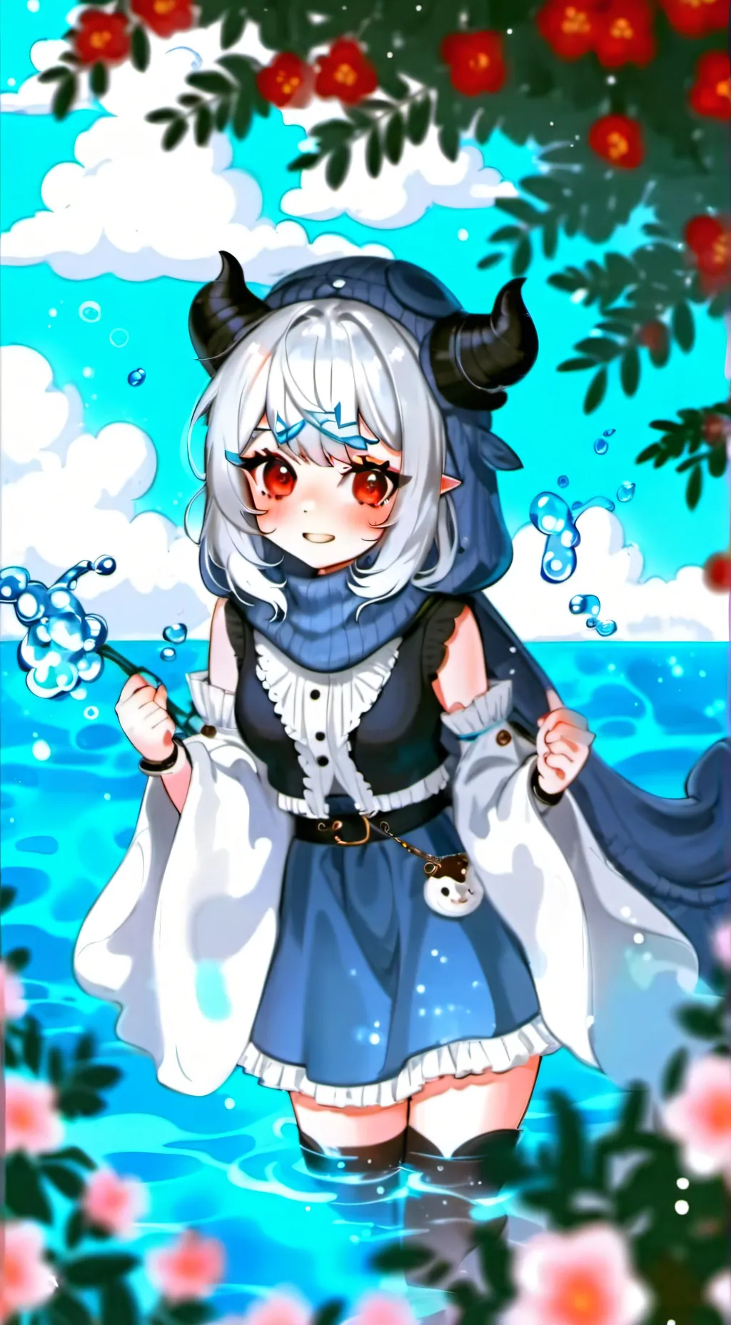 ai character: - Lunaria☁️💧 - background