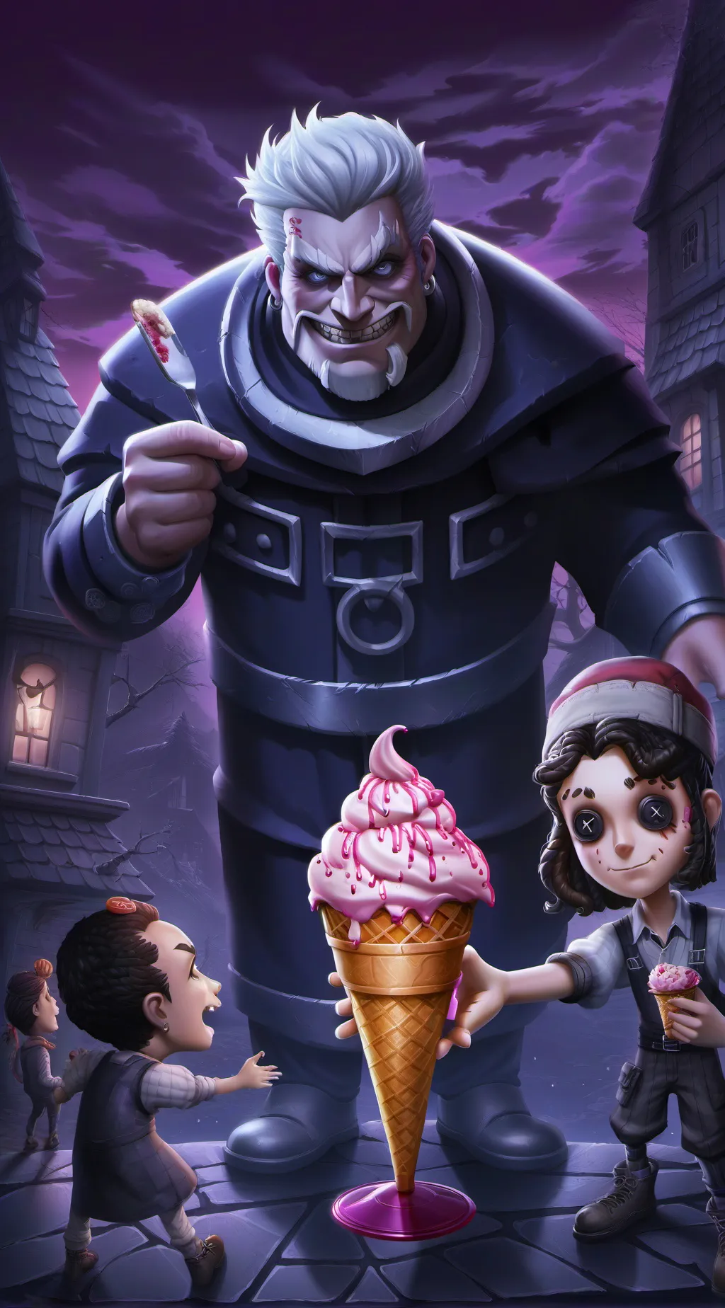 ai character: ice scream background