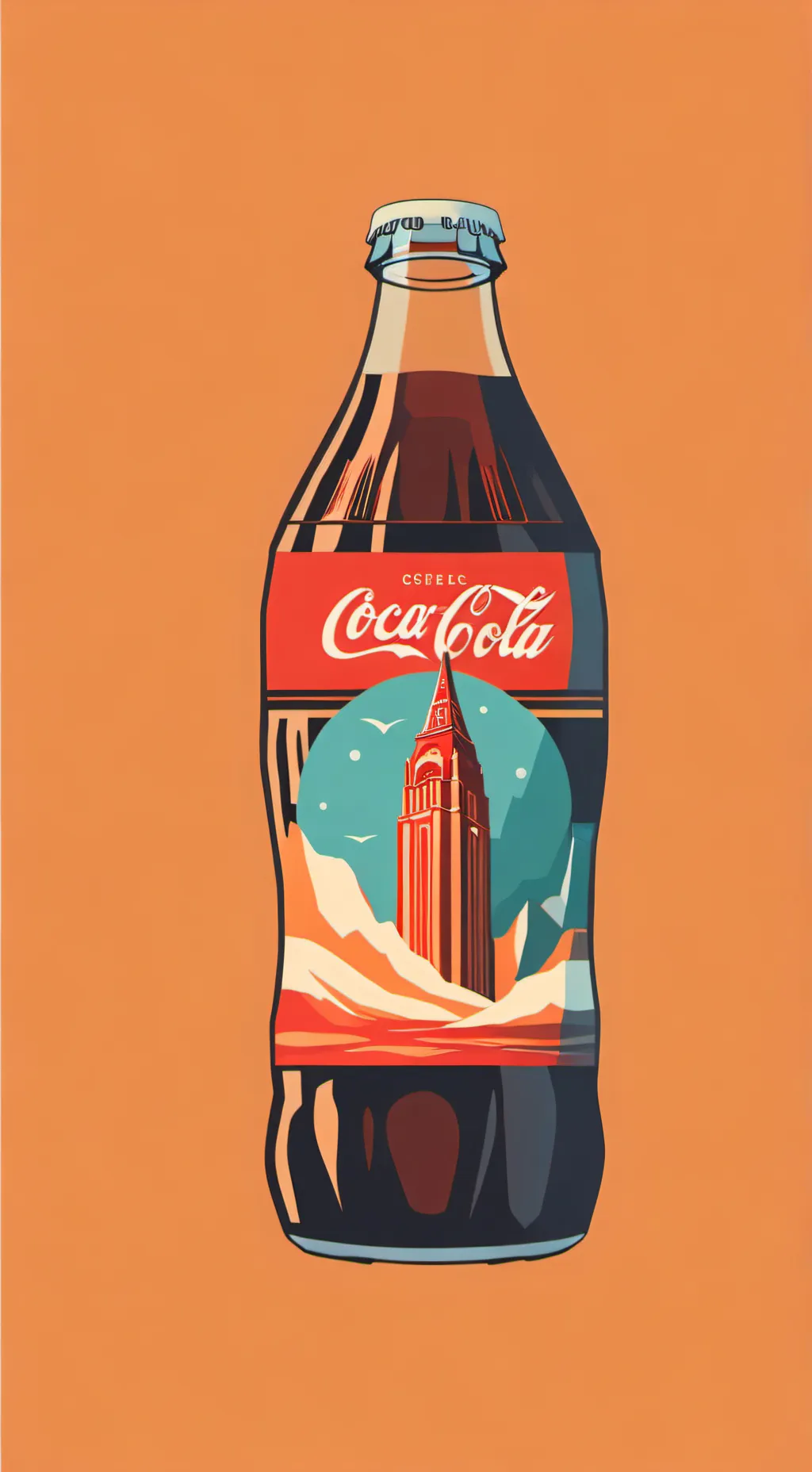 ai character: CocaCola  background