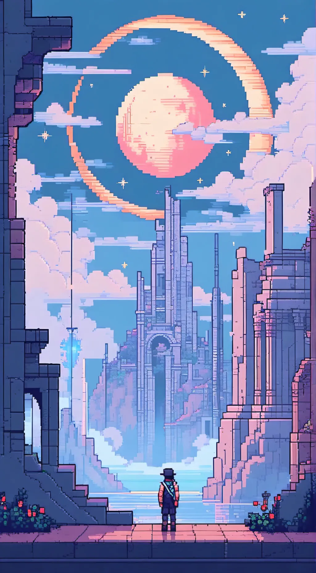 ai character: Солнце и луна background