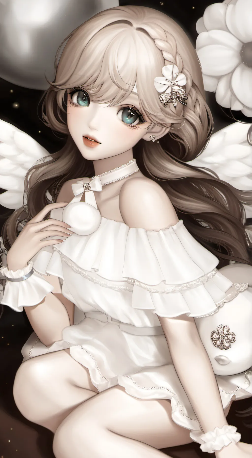 ai character: ABY ⚪🤍 background