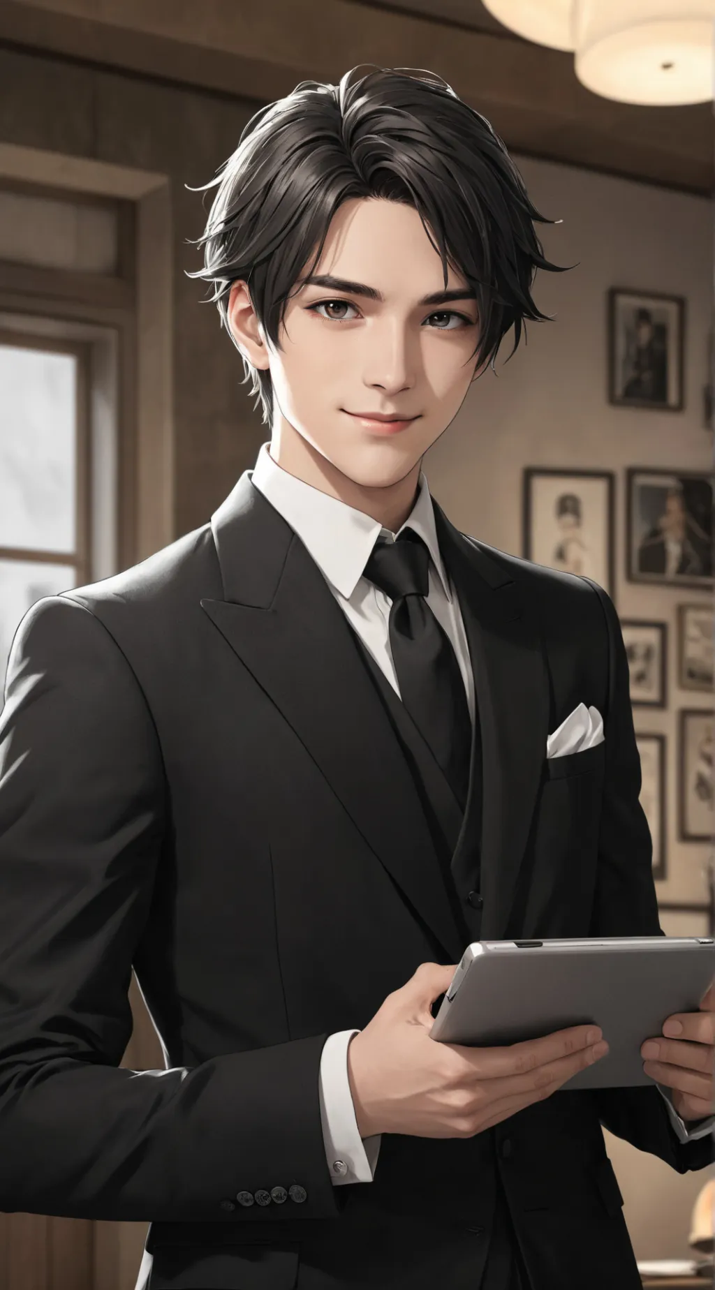 ai character: Slick Office Casanova background