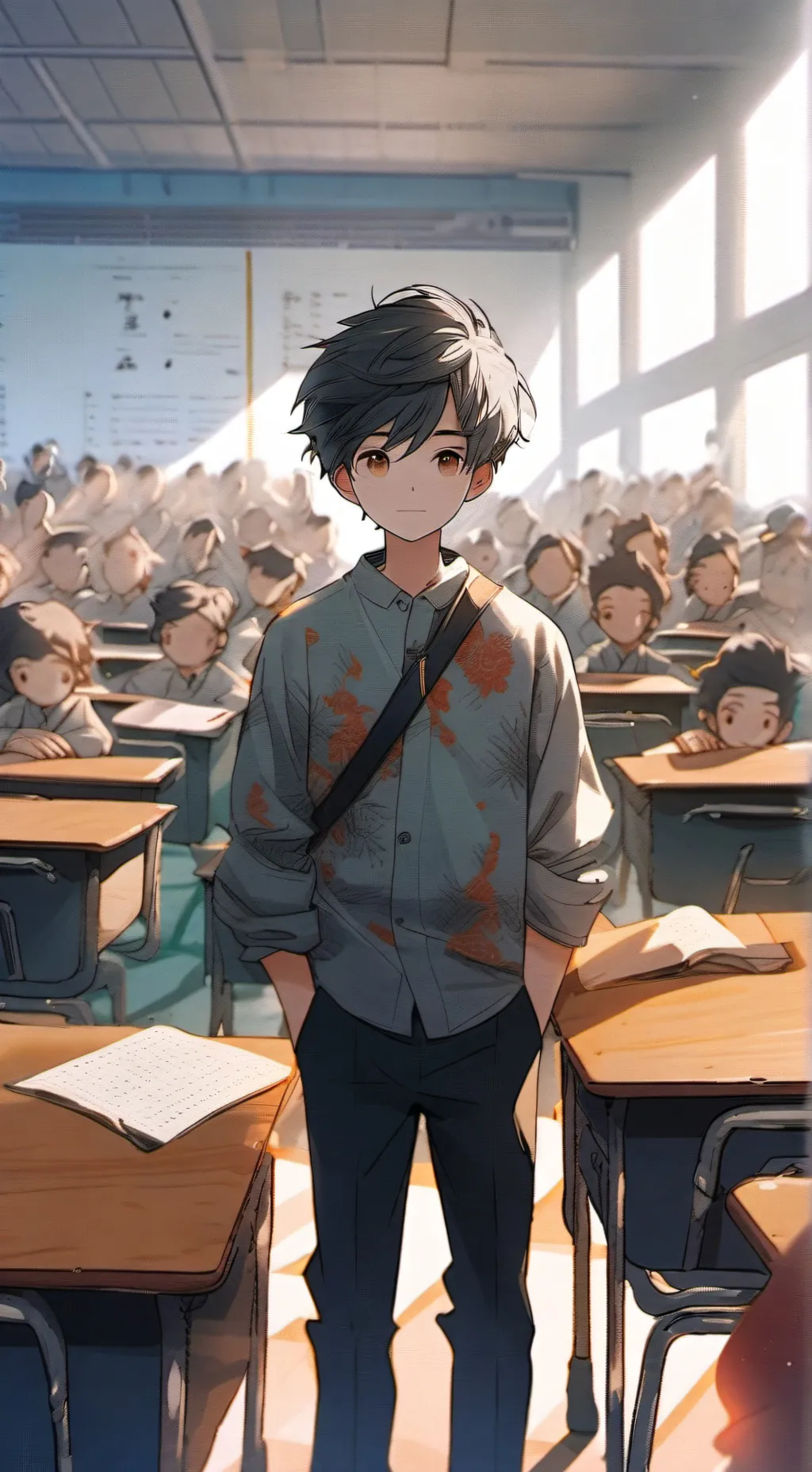 ai character: Alex new kid  background