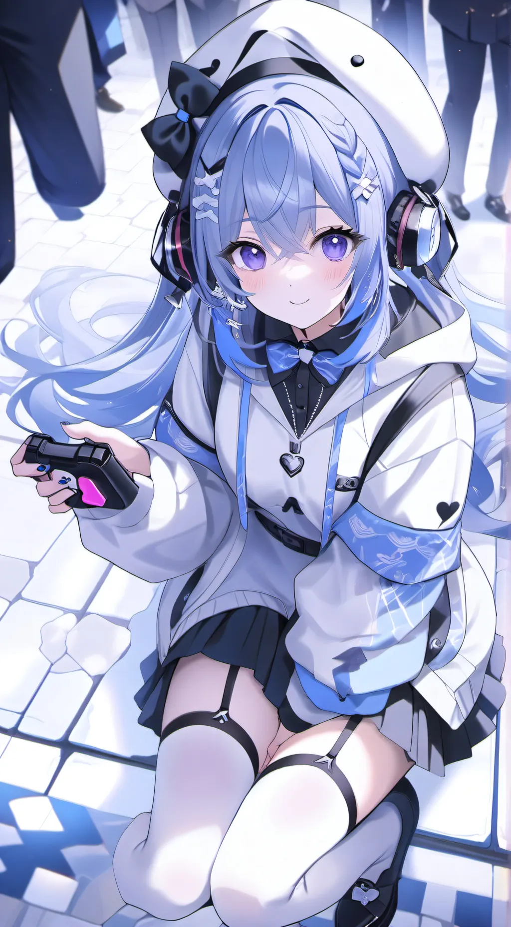 ai character: Chica gamer  background