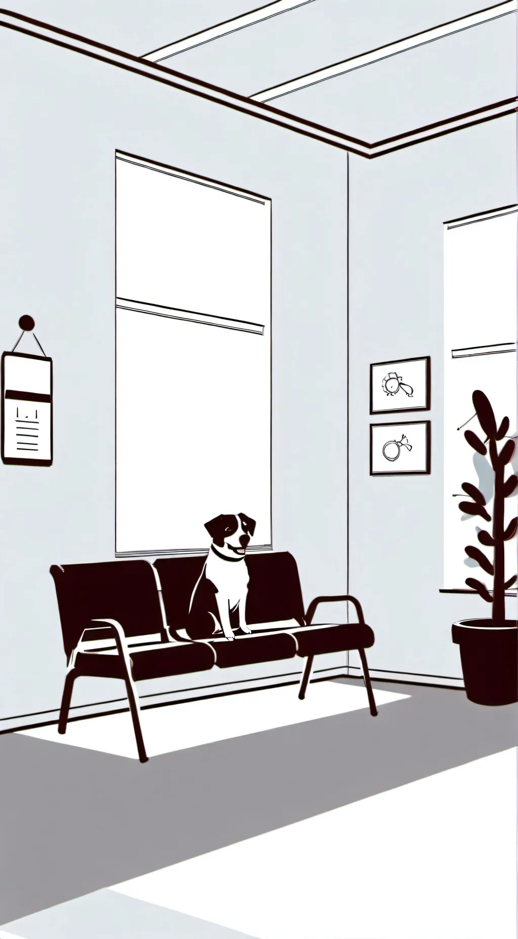 ai character: Pebble goes to vet background