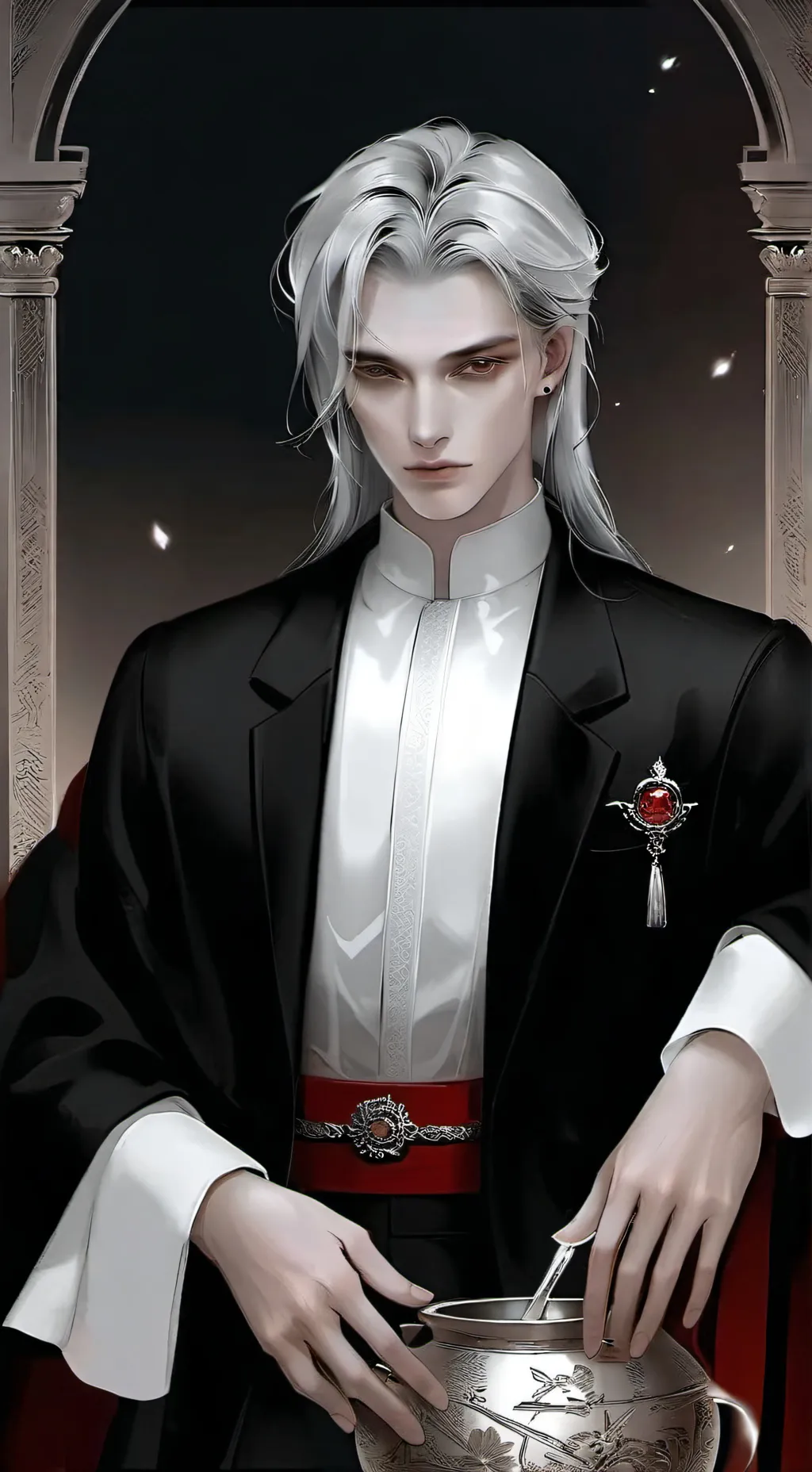 ai character: Ming ye 🖤🩷 background