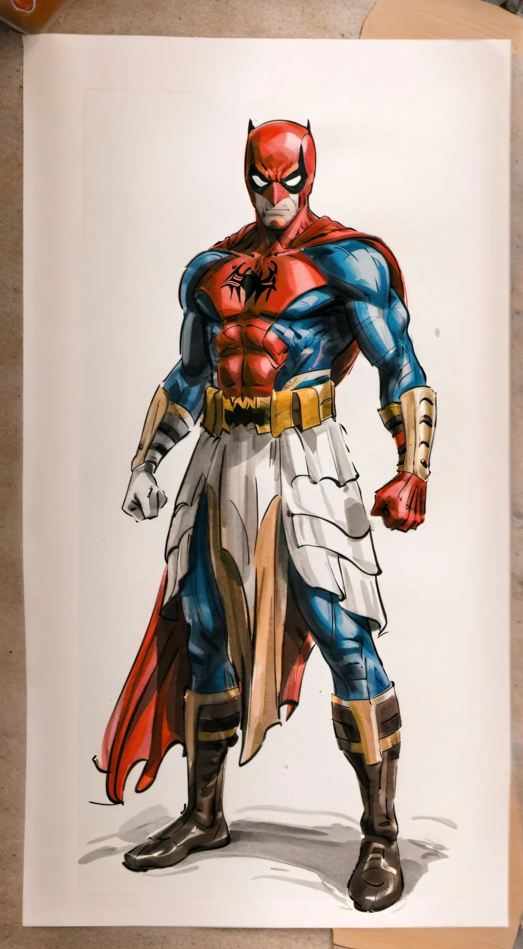 ai character: Bat-Spartan-Spider background