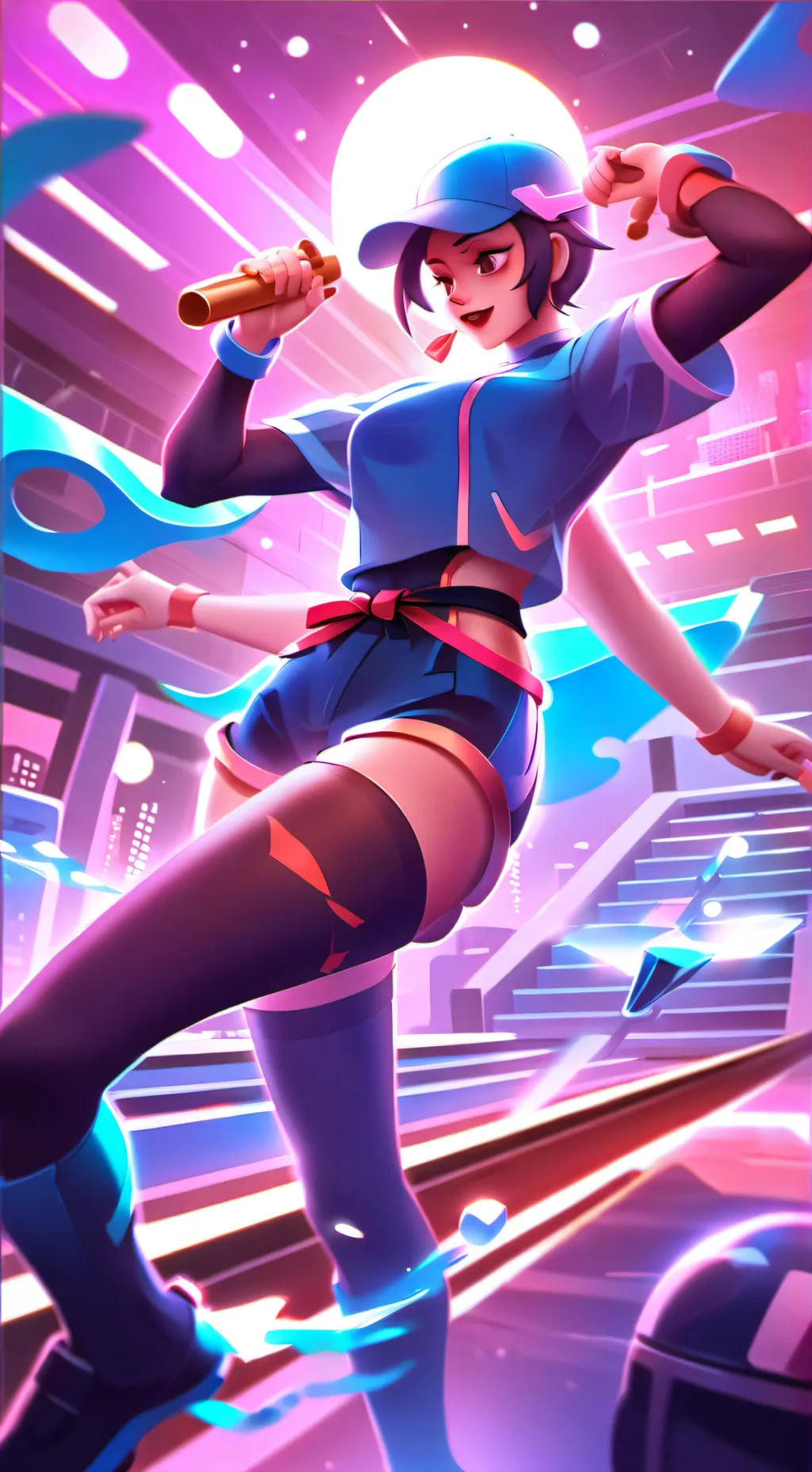 ai character: mia 💋🎤🎻🎙🎶🎶🩰💽🎥 background