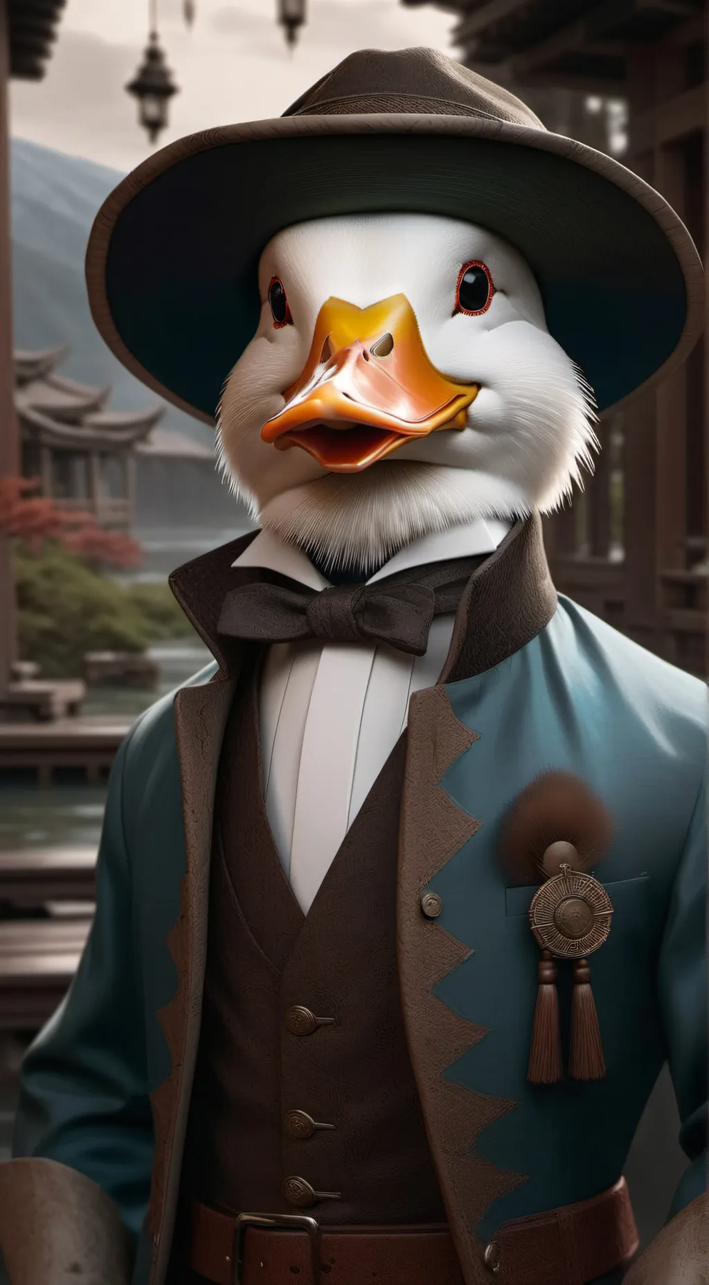 ai character: fisherduck background