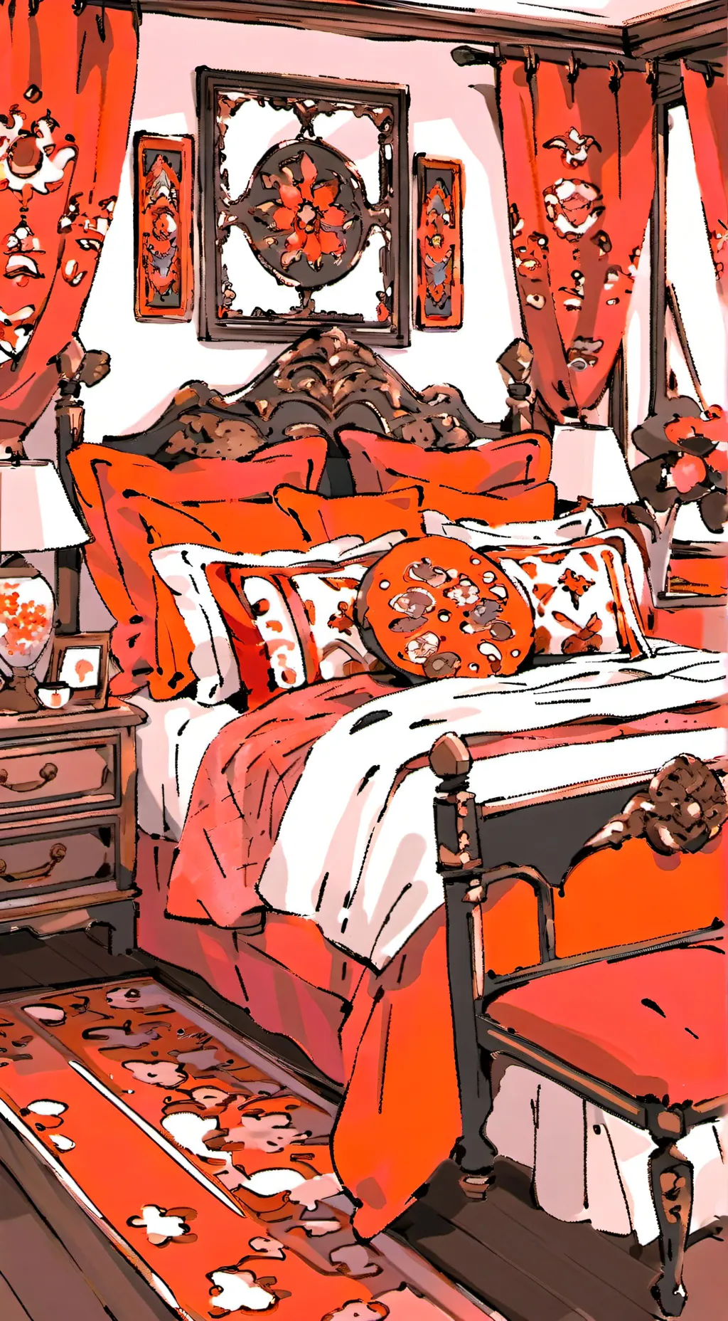 ai character: bed❤️❤️ background