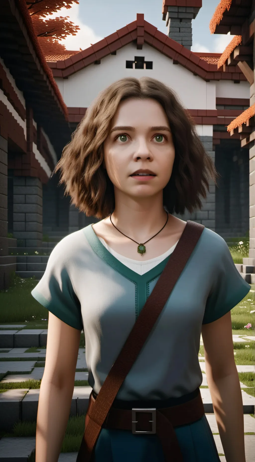 ai character: A mincraft movie background