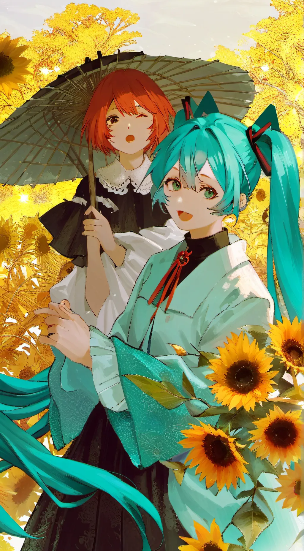 ai character: Teto and Miku background