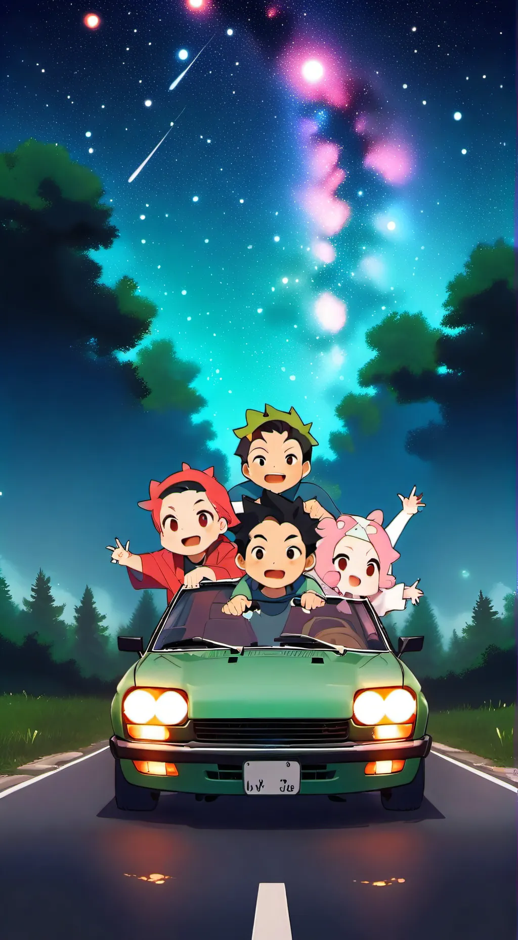 ai character: road trip background