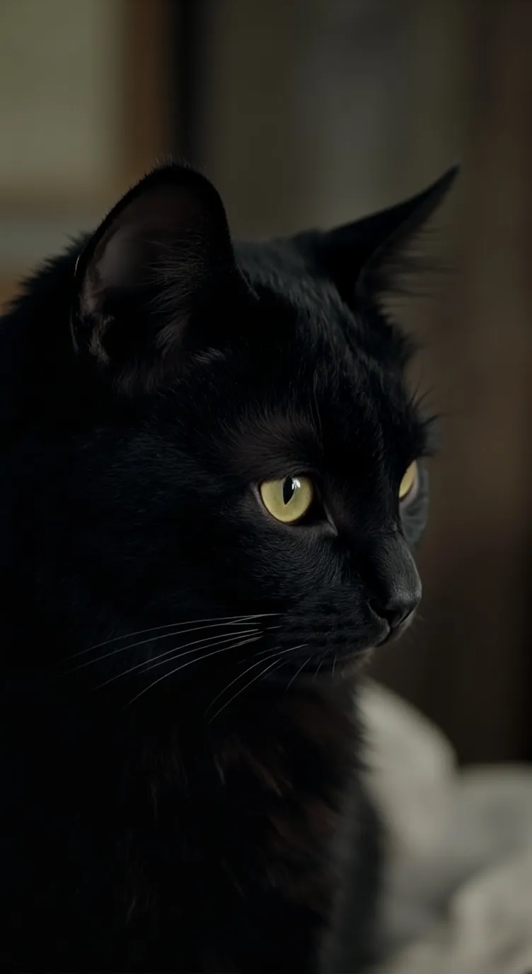 ai character: Black cat background