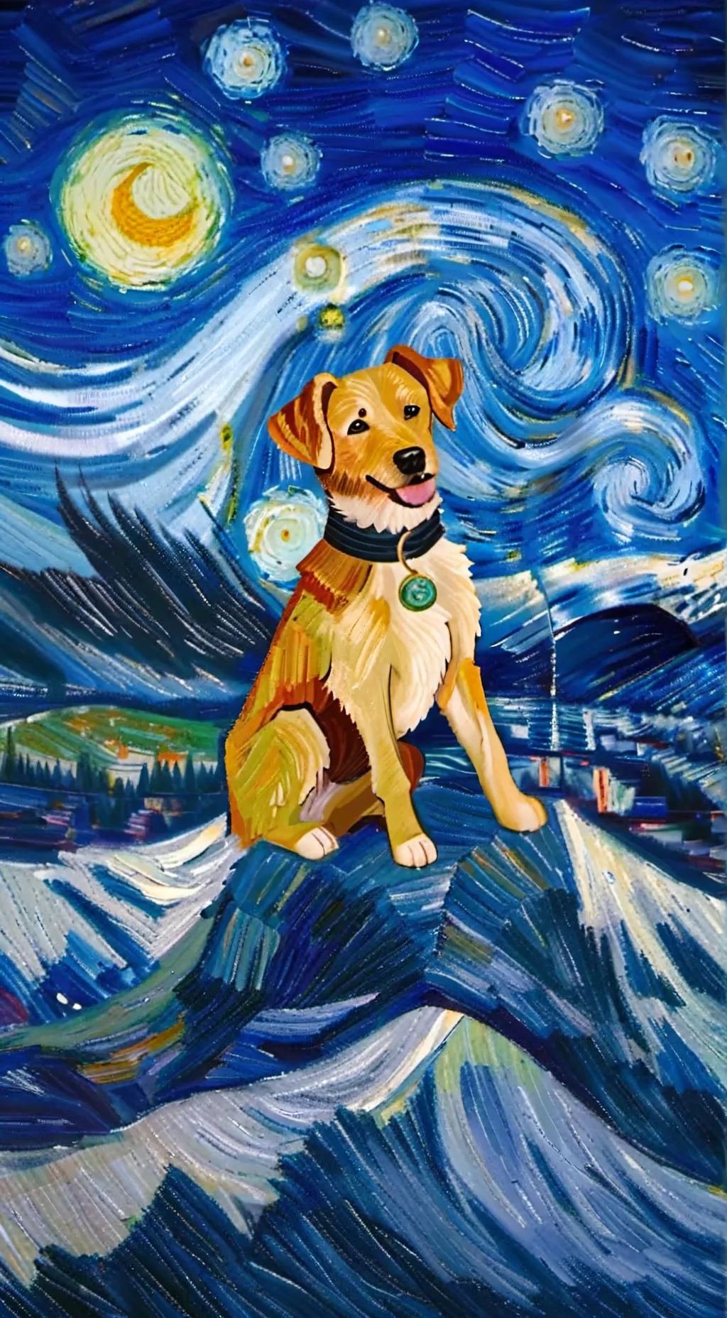 ai character: piesek  background