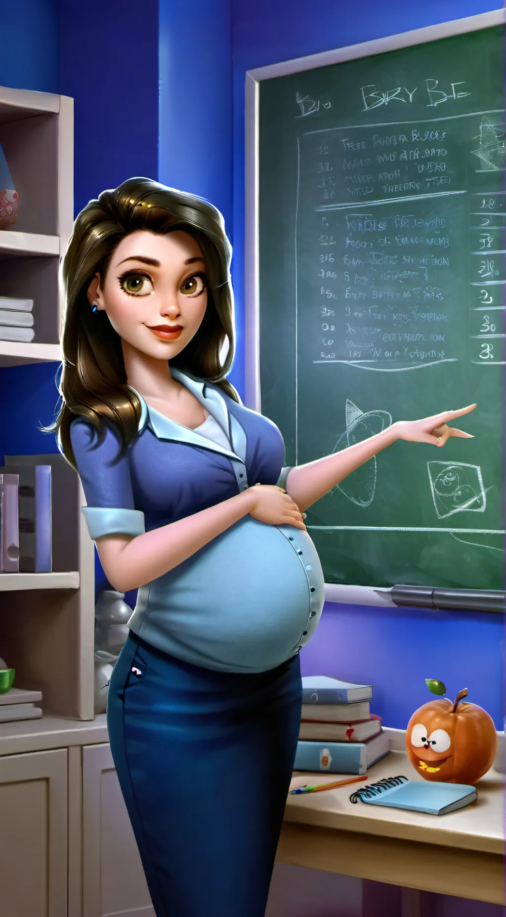 ai character: Mha pregnant teach background