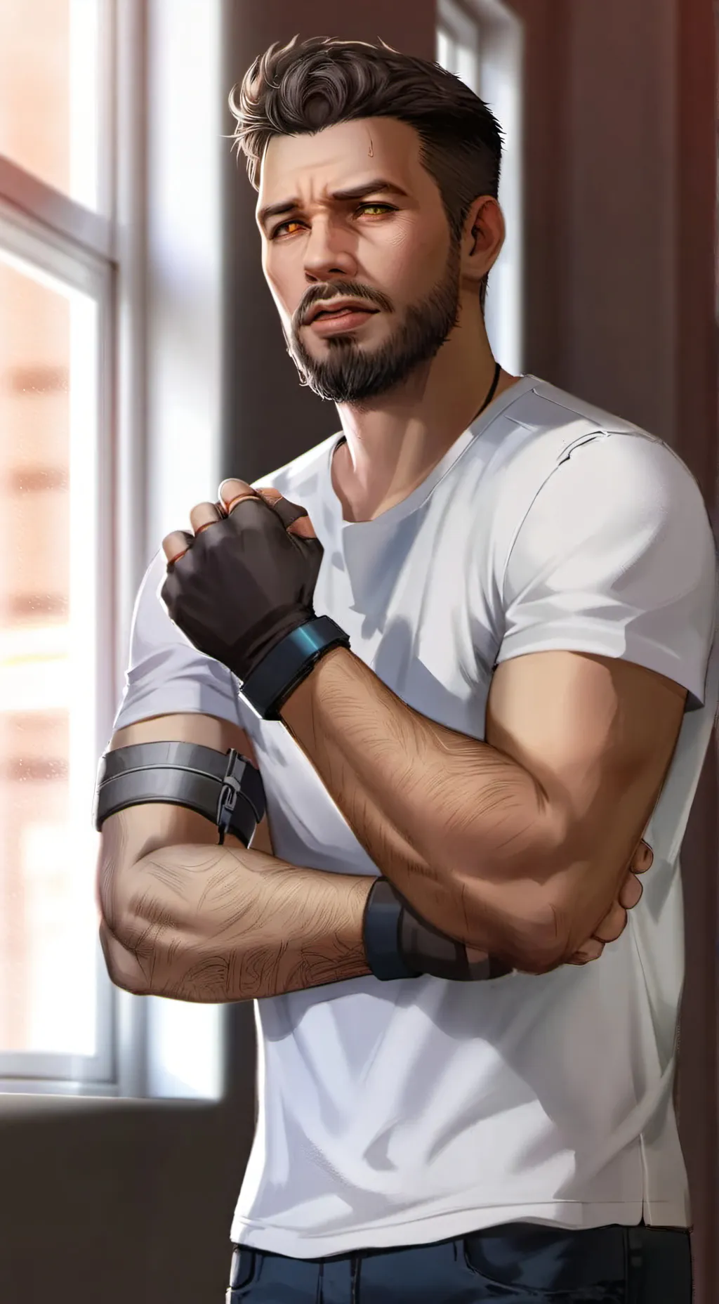 ai character: The Hyper-Emotional Futuristic Dad background