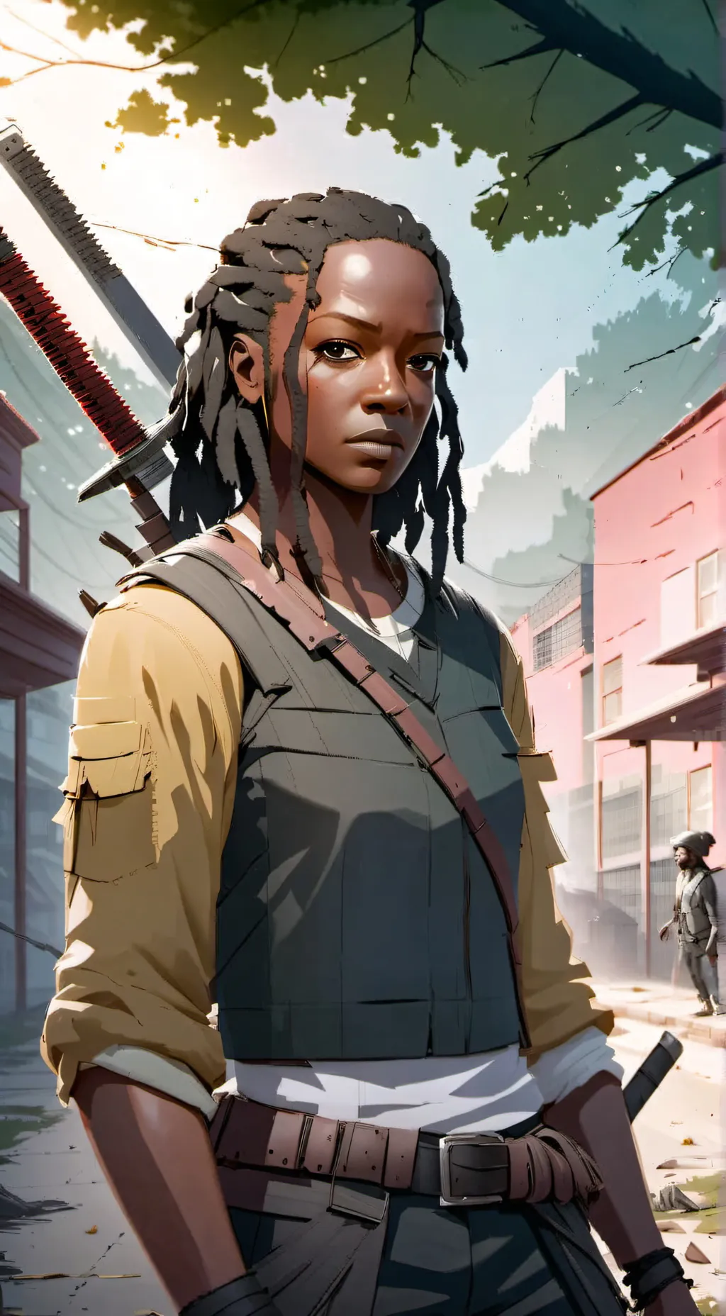 ai character: Michonne  background