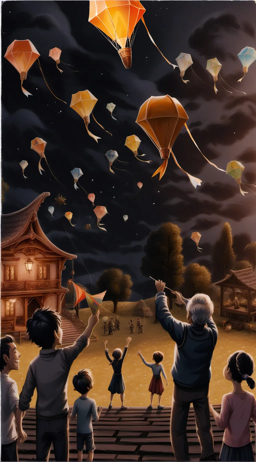 ai character: kny festival background