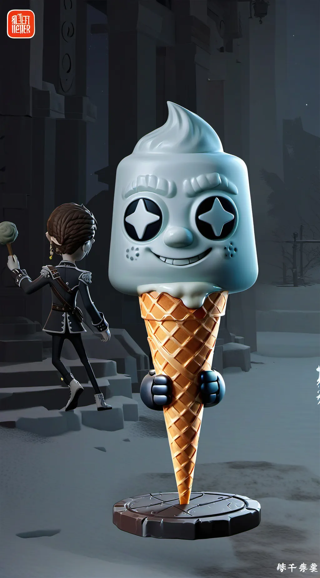 ai character: dessert guessing  background