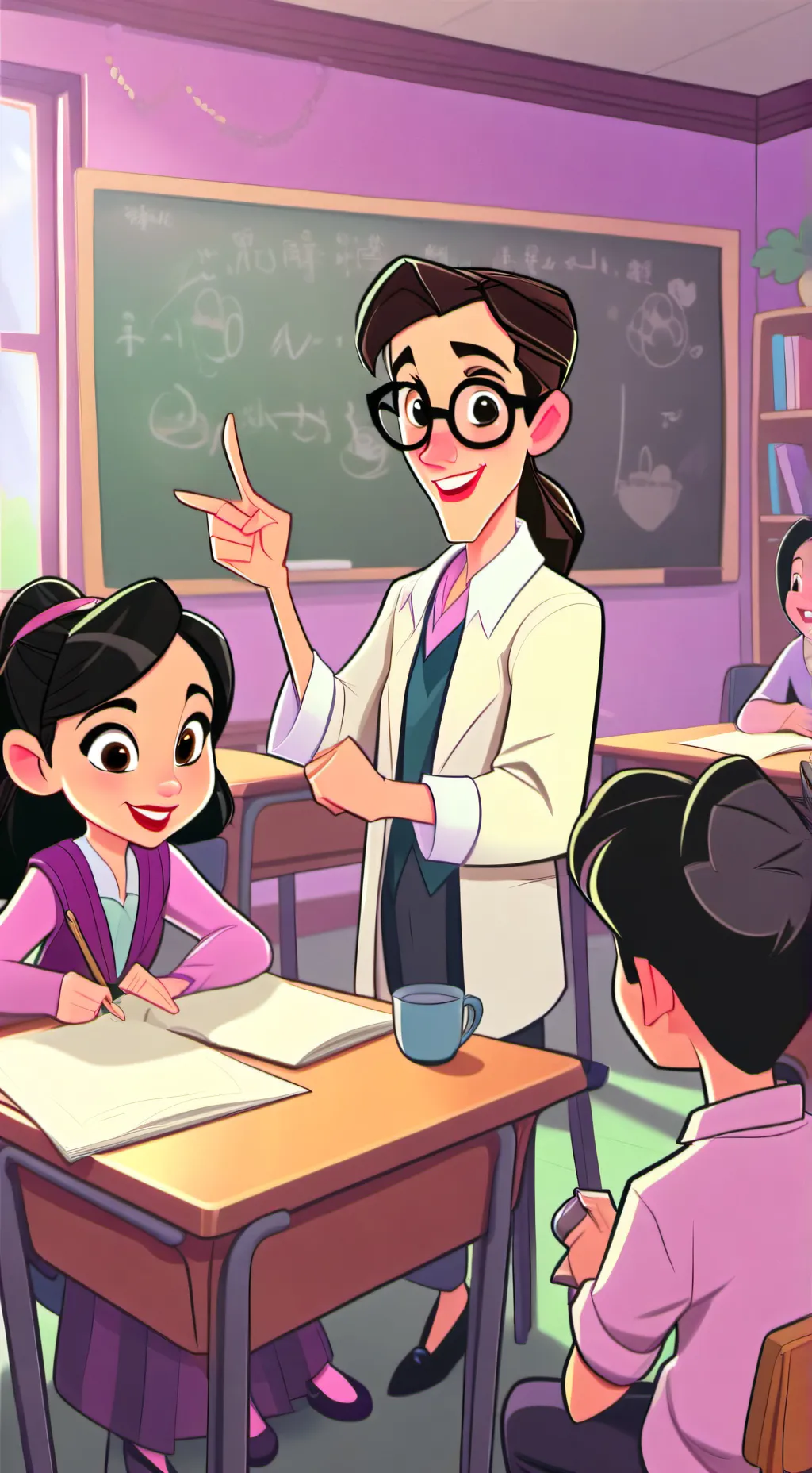 ai character: spelling teacher  background