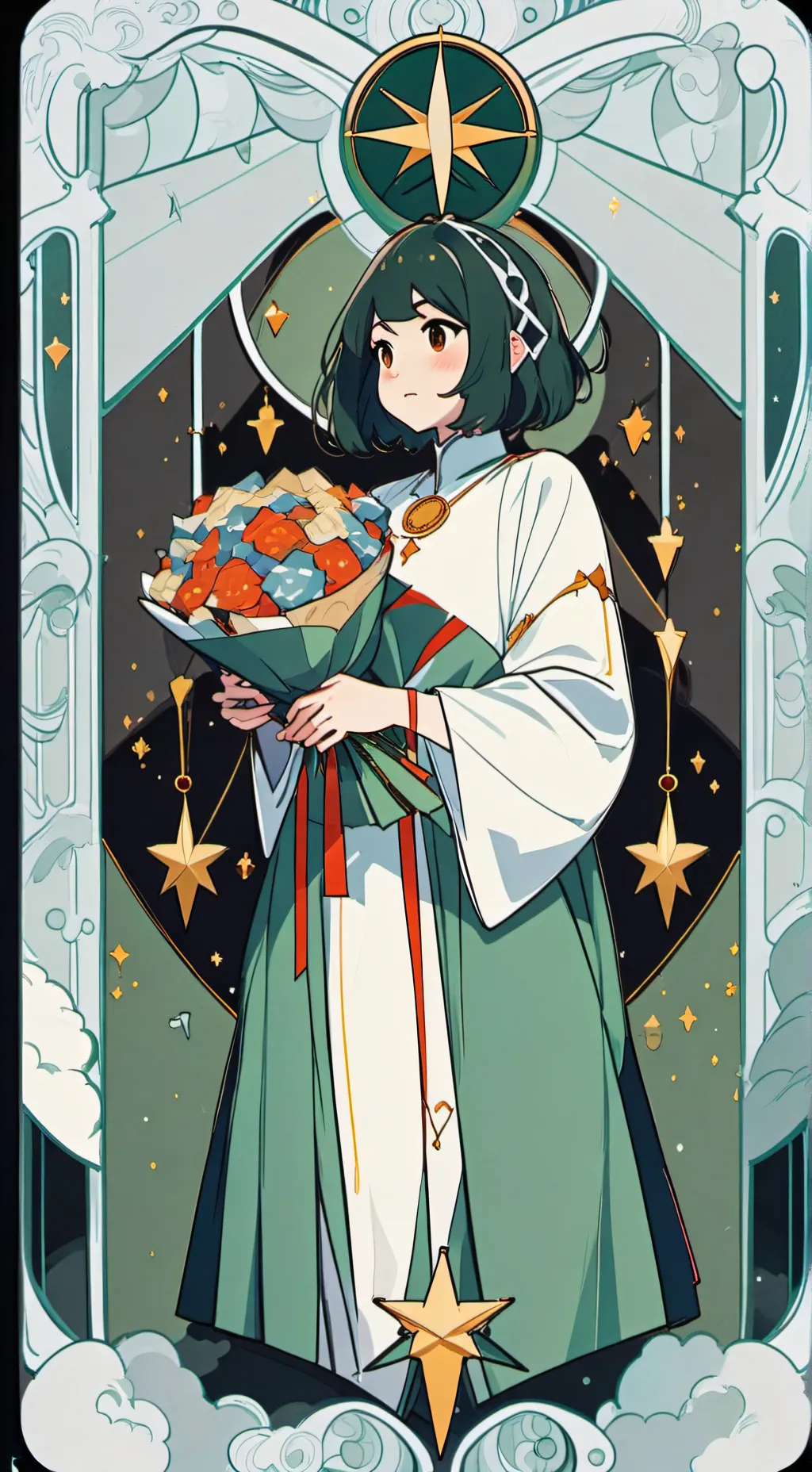 ai character: deco mulher??? background