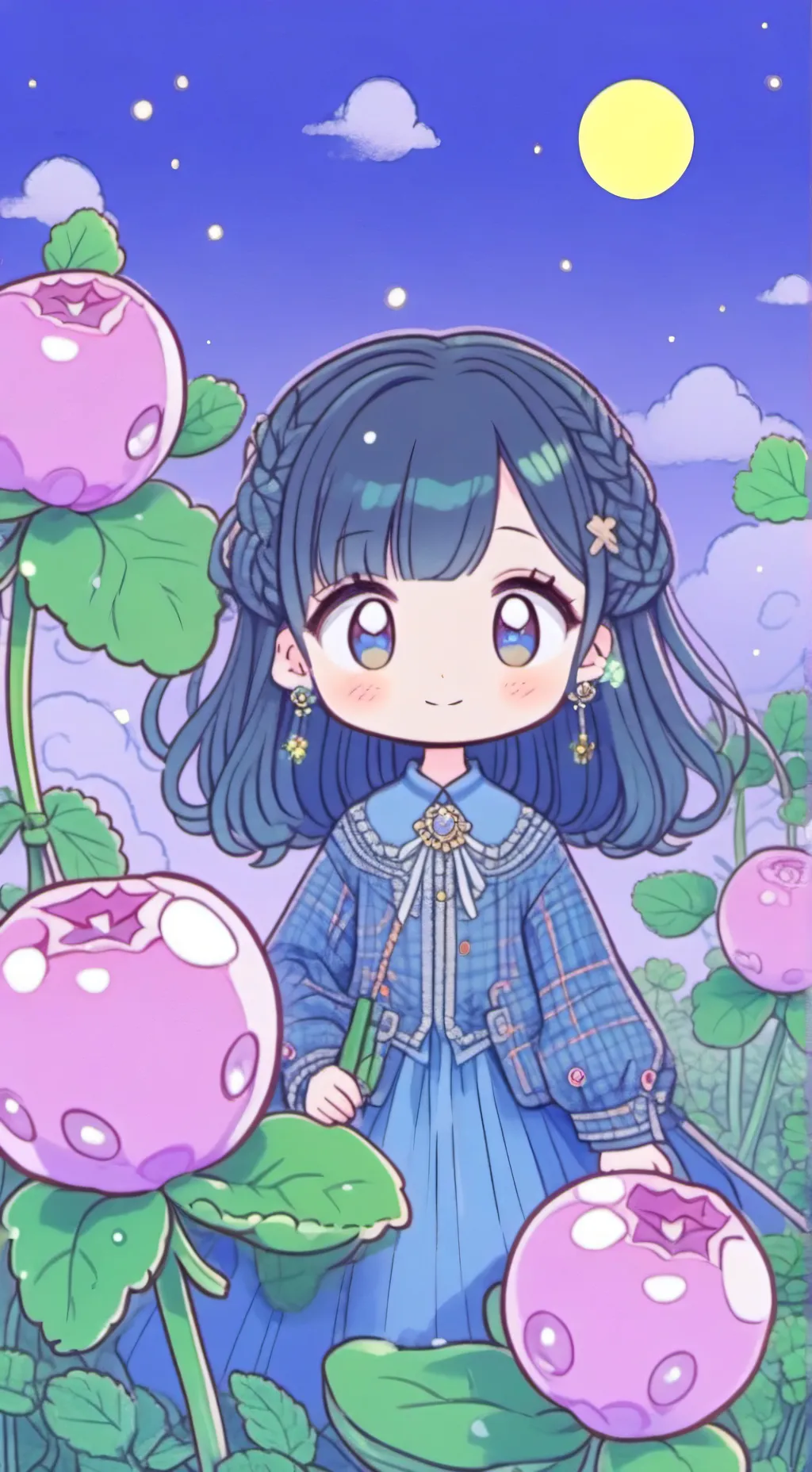 ai character: Berry cookie background