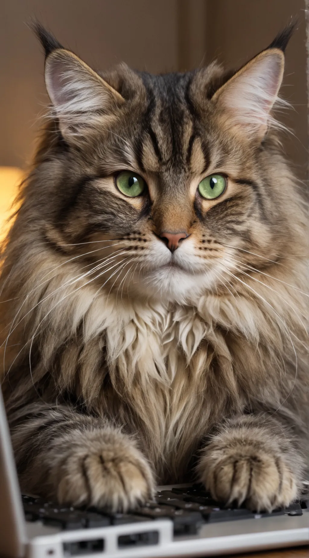 ai character: WhiskersMcFluffington background