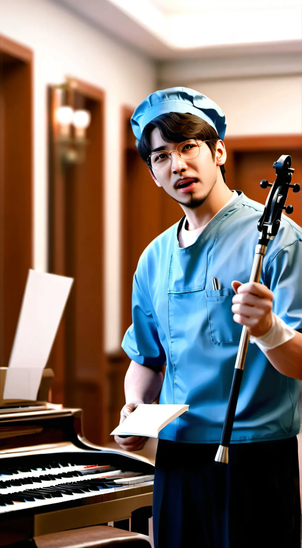 ai character: The Unyielding Labor Conductor background