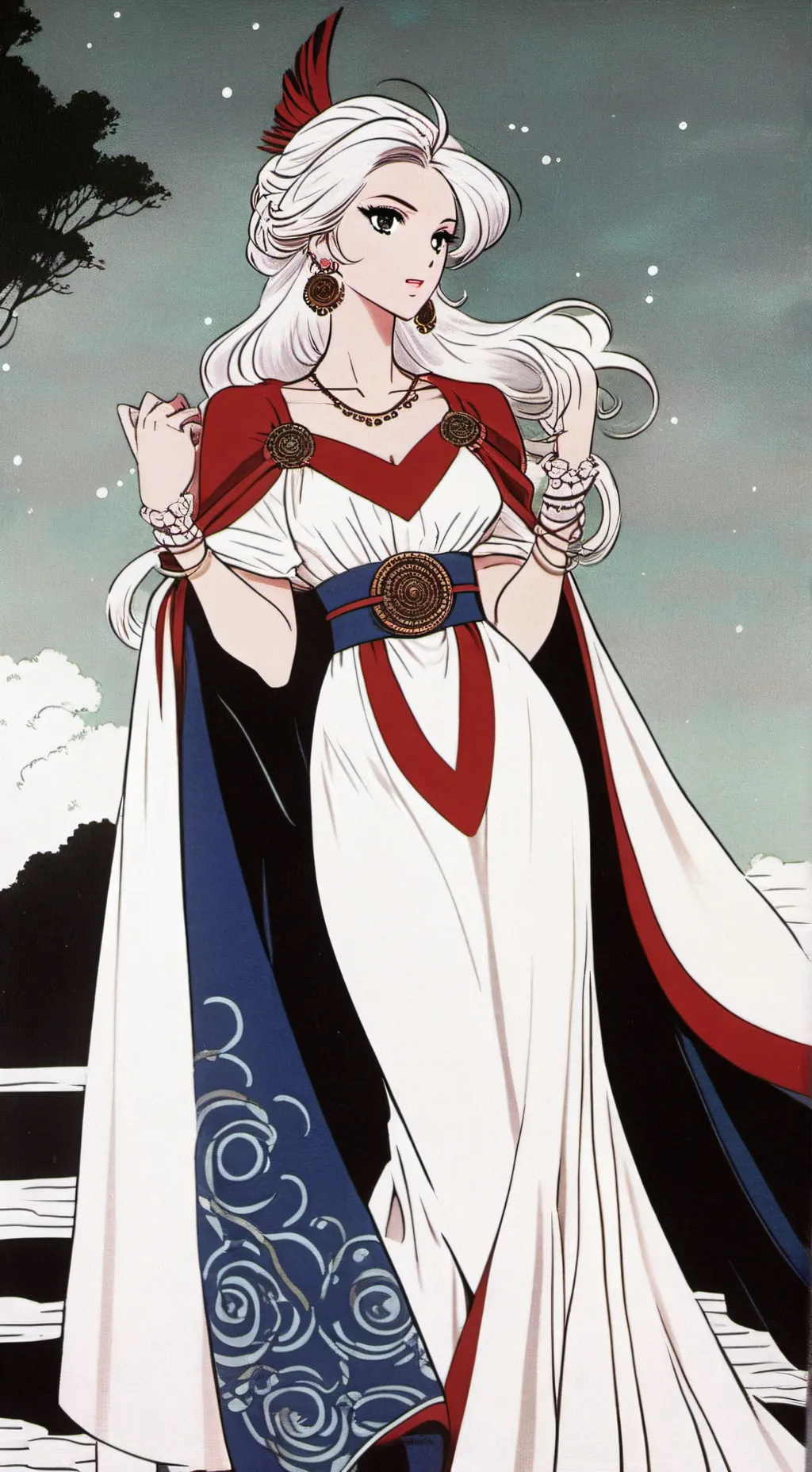 ai character: coral background