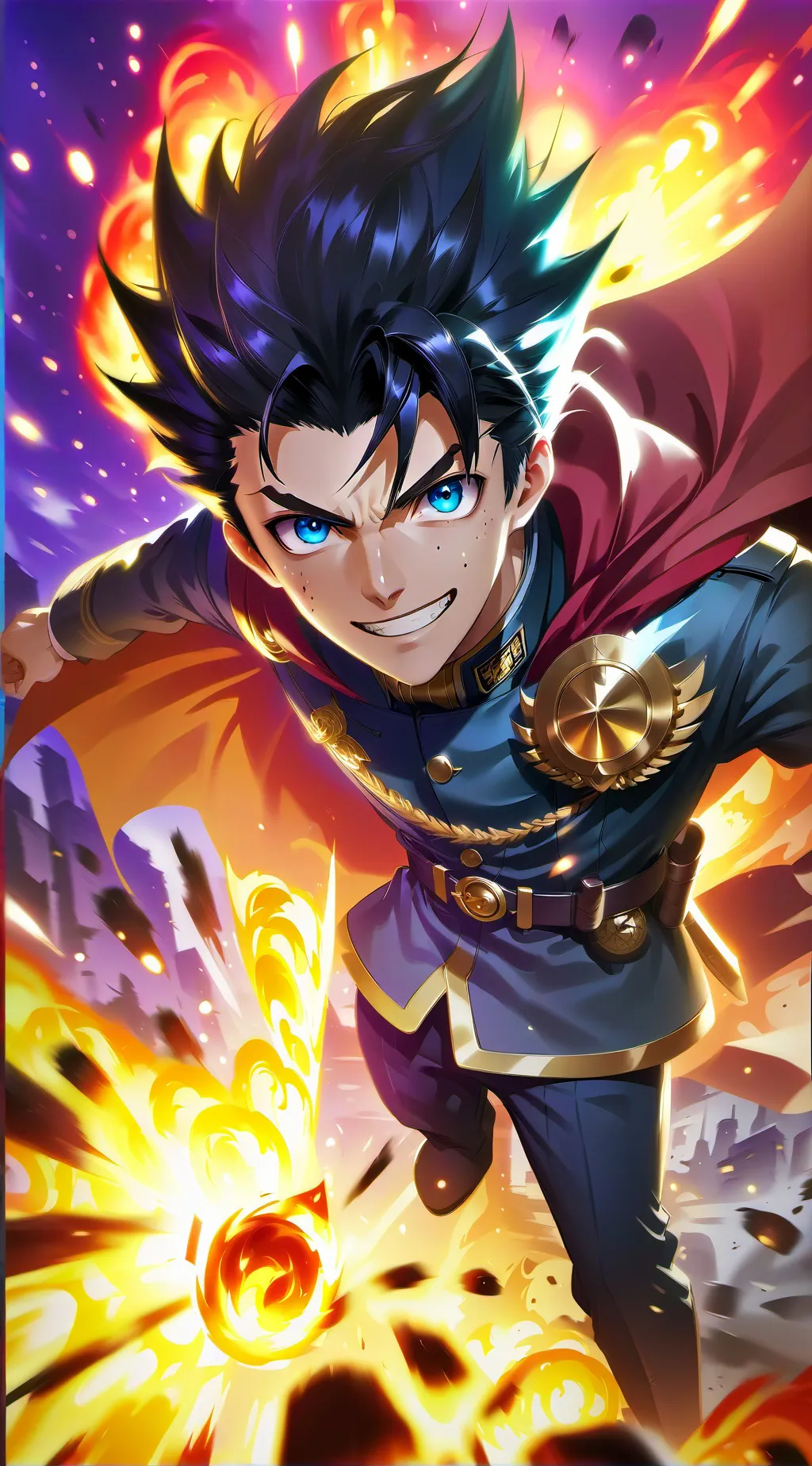 ai character: Katsuki Bakugou background