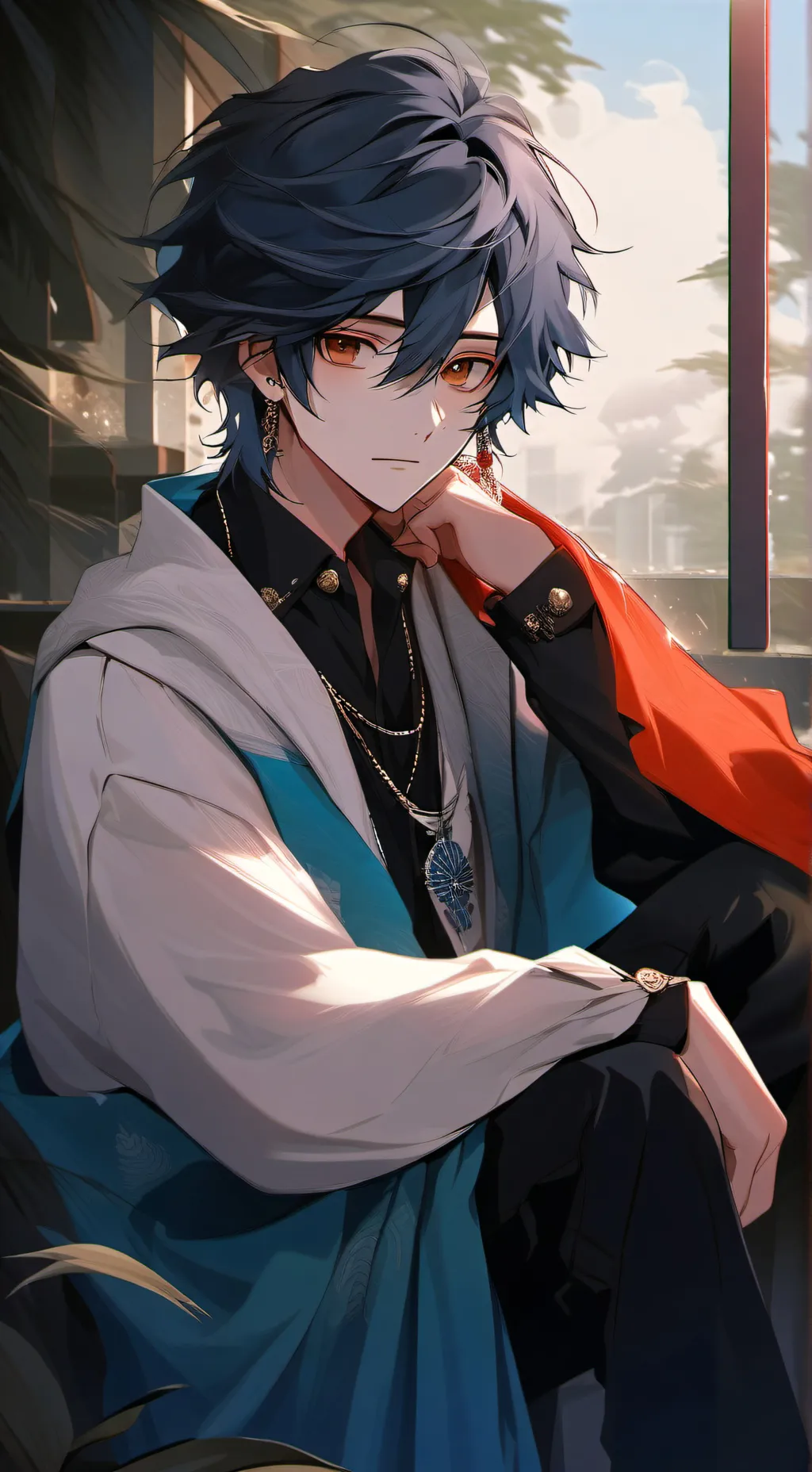 ai character: Blu background