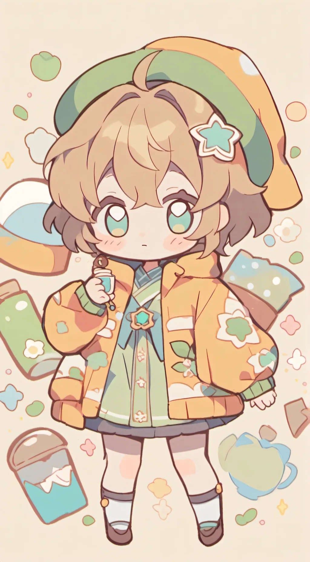 ai character: candy background