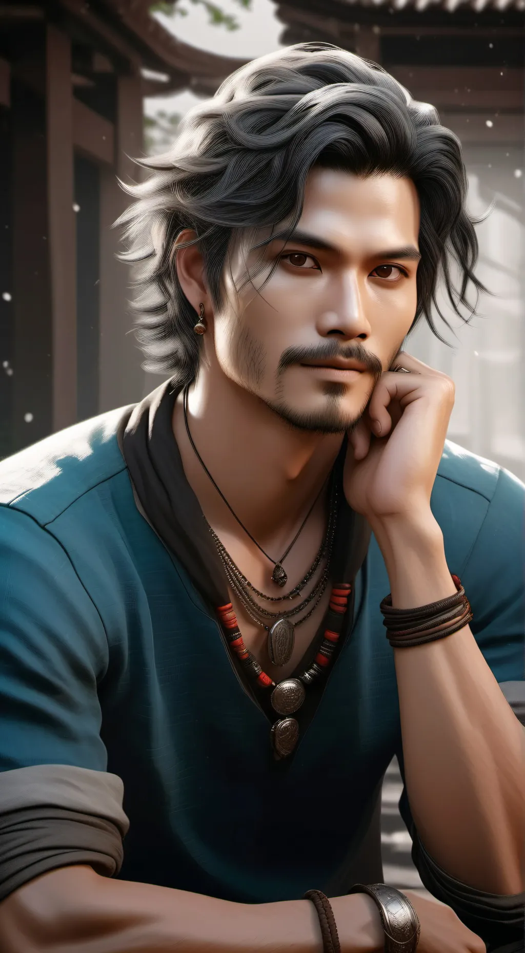 ai character: Ashton Clines  background