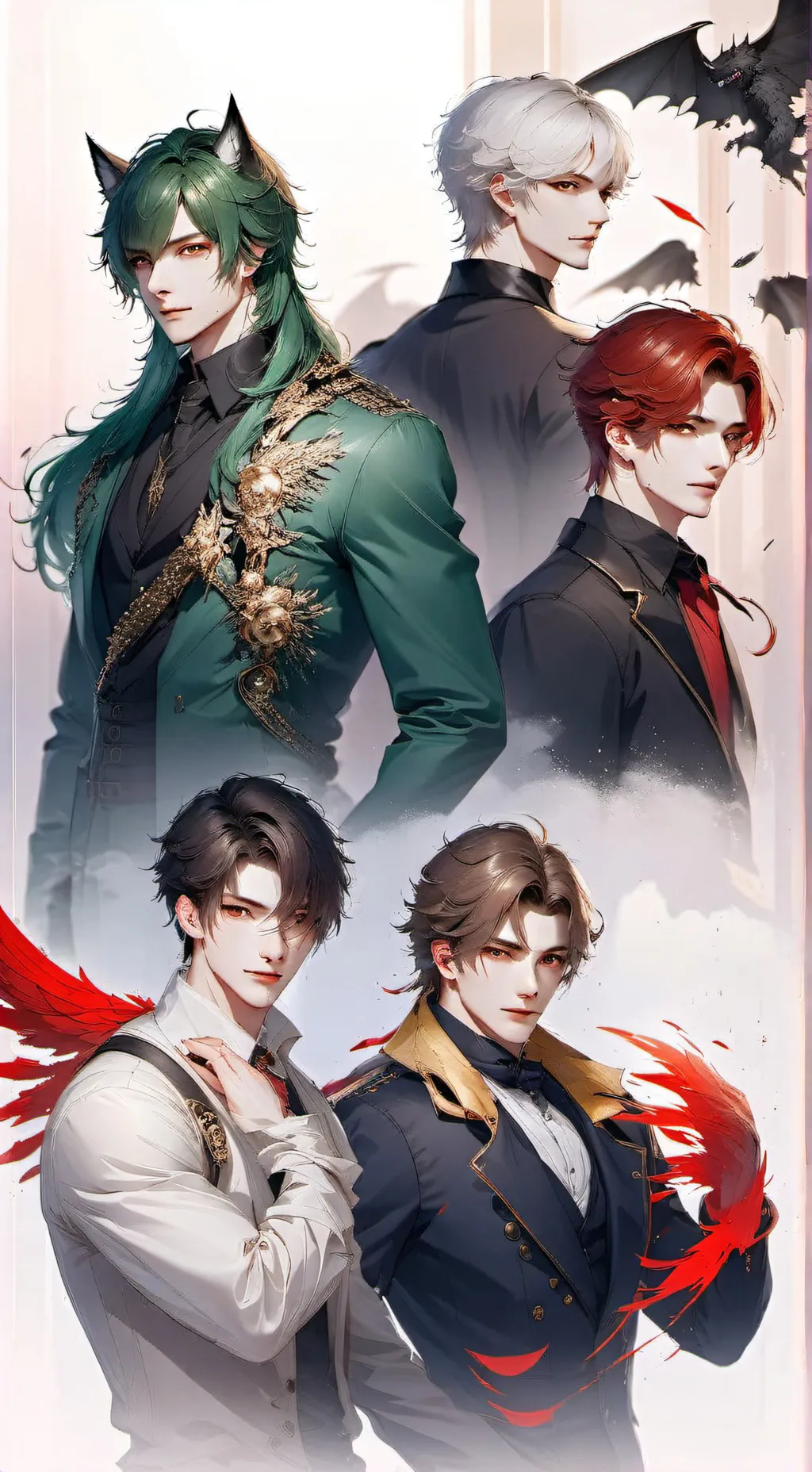 ai character: 5 unknown boys?  background