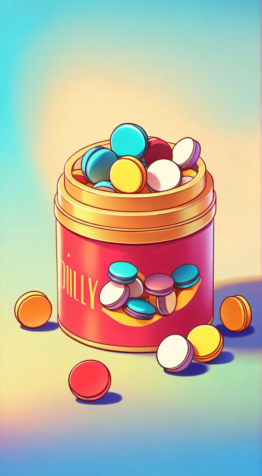 ai character: Happy pills background