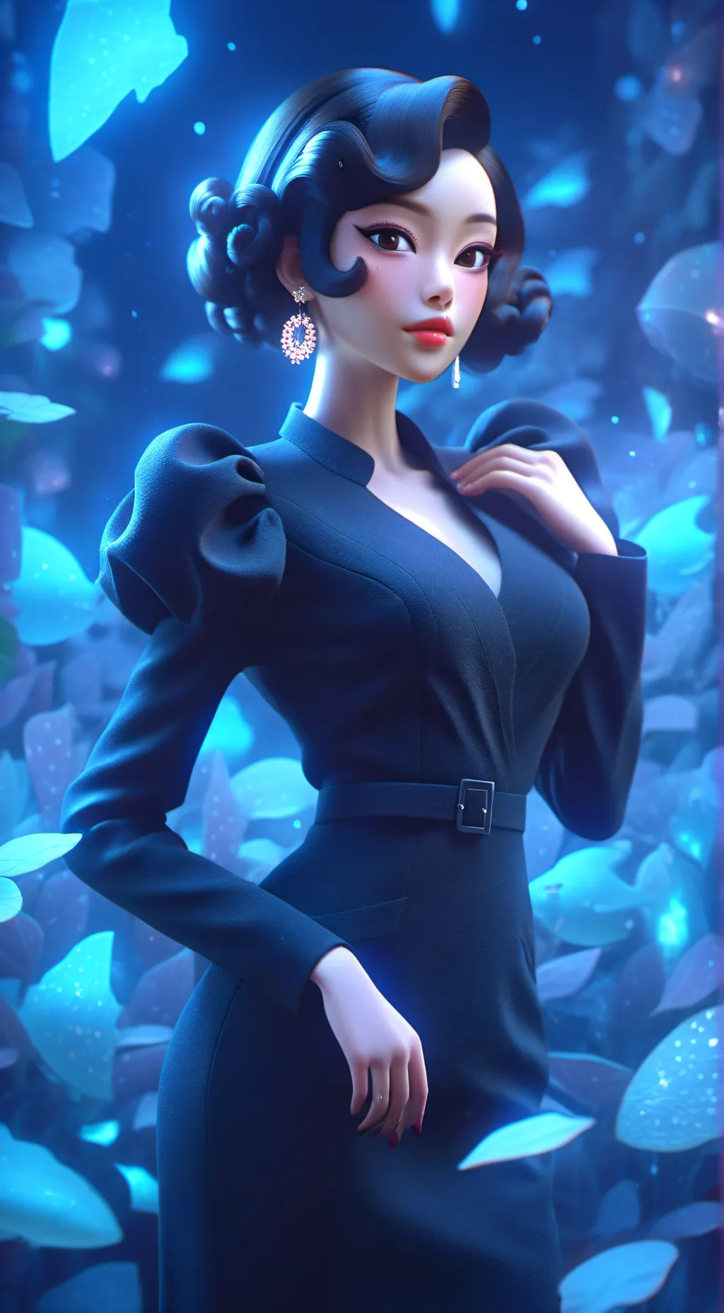 ai character: Black pearl cookie background