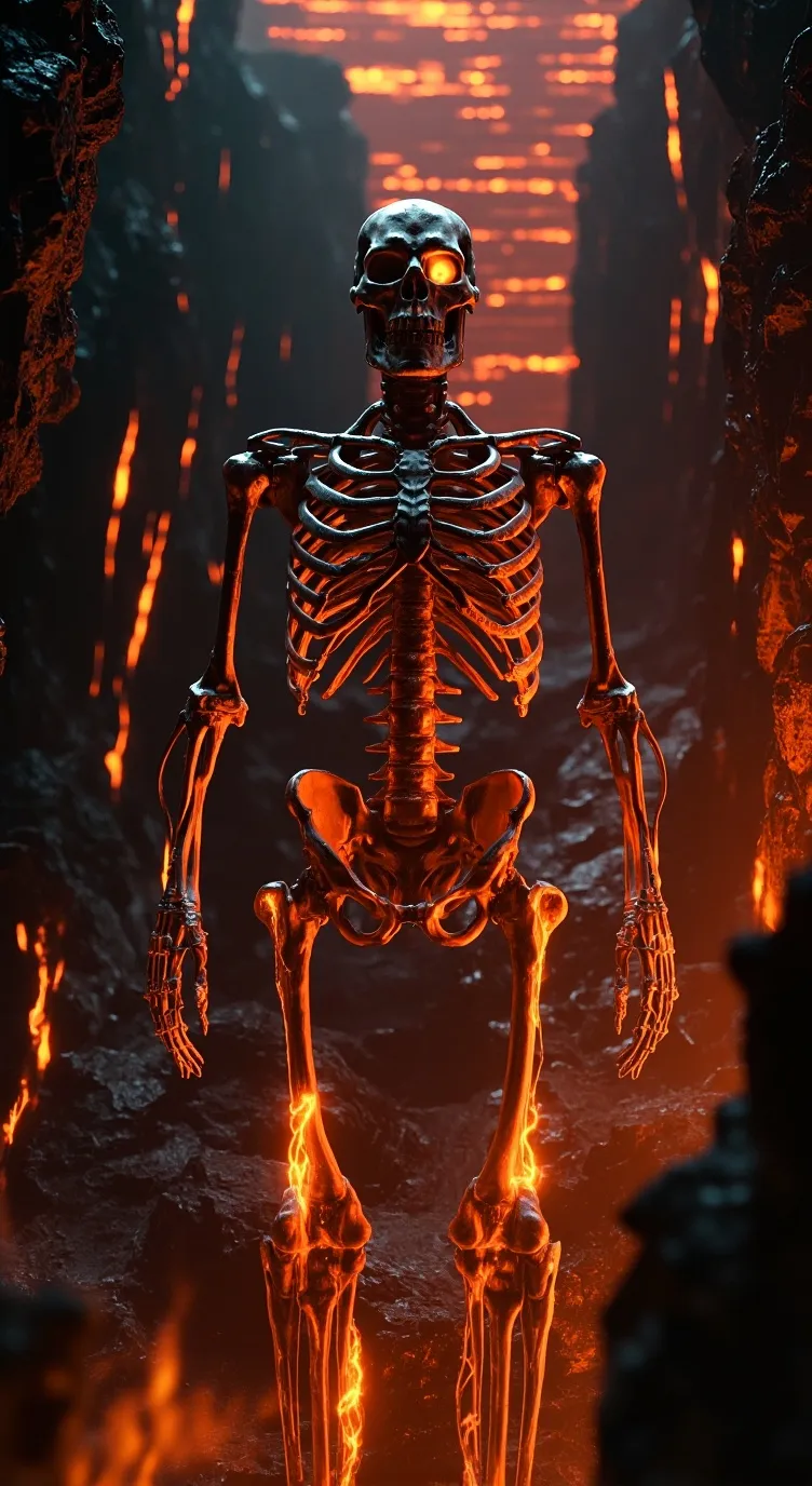 ai character: Lava Skelly background