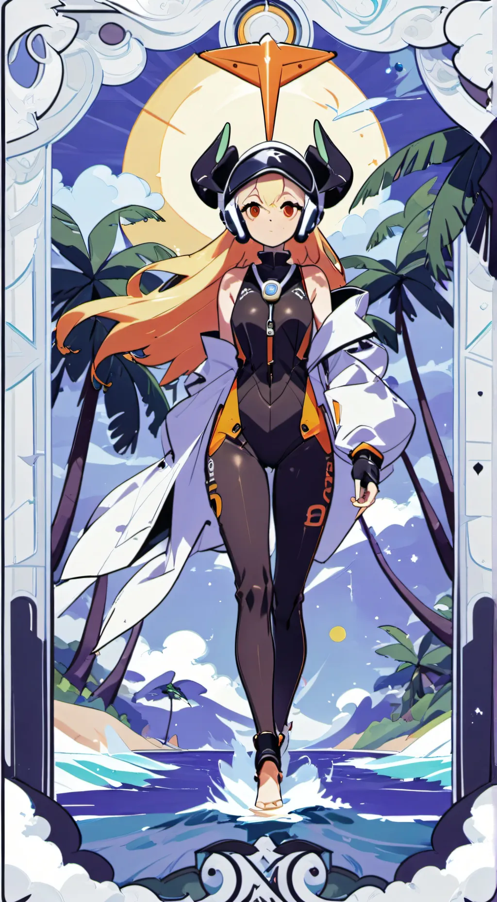 ai character: MHA PICKME (Beach) background