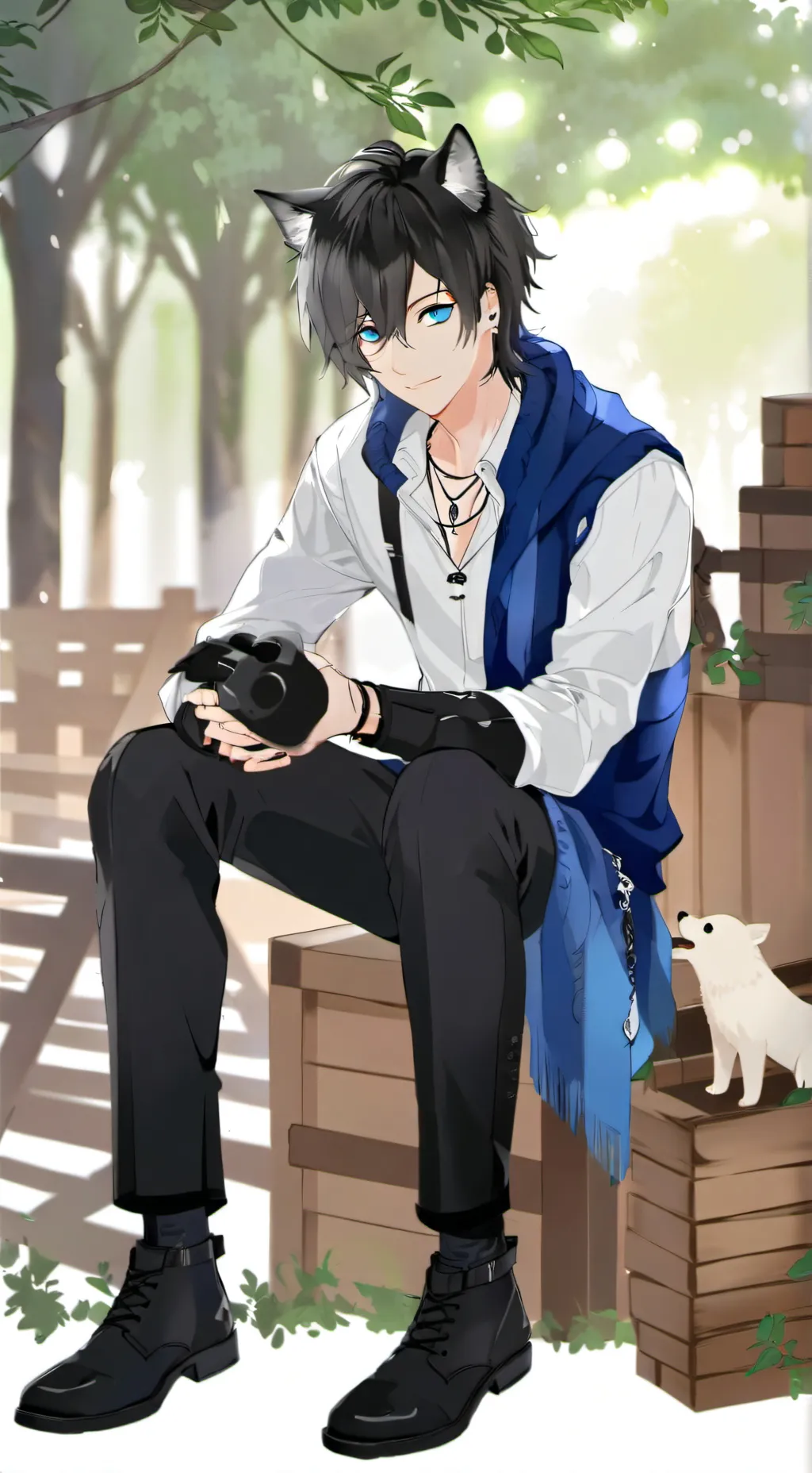 ai character: wolfsjunge background