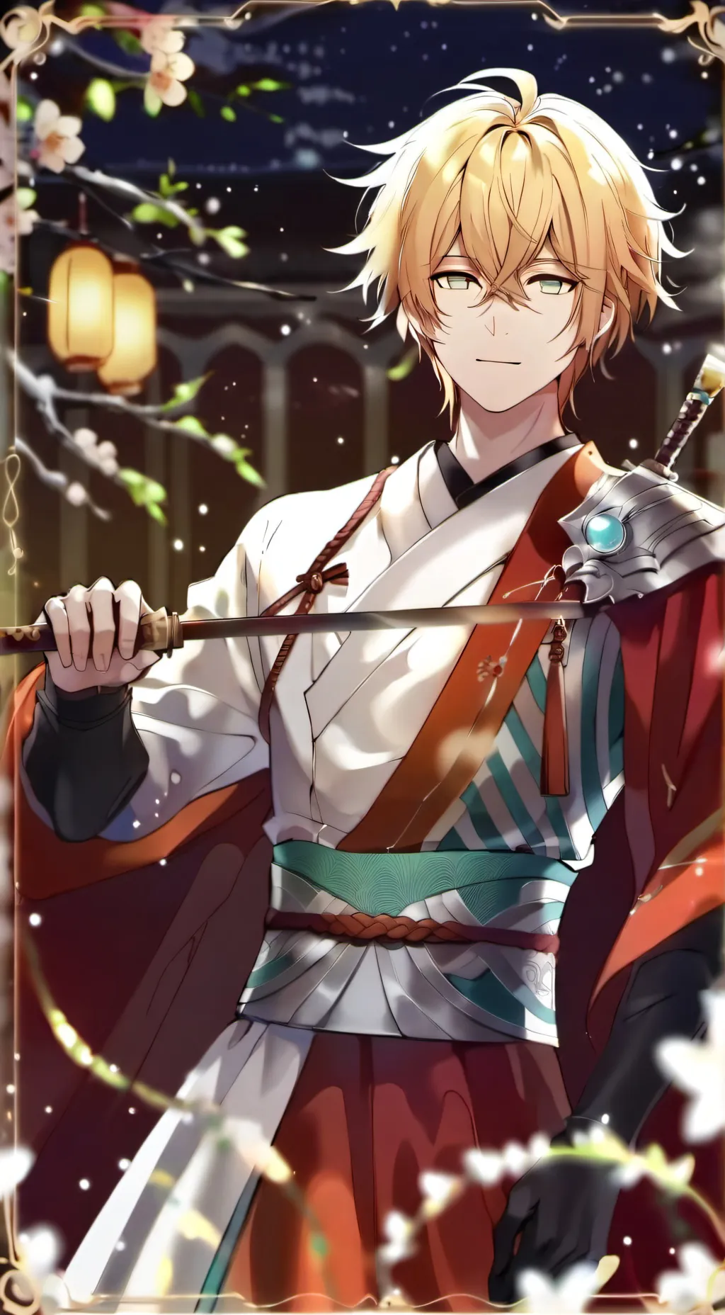 ai character: itachi amigo falso background