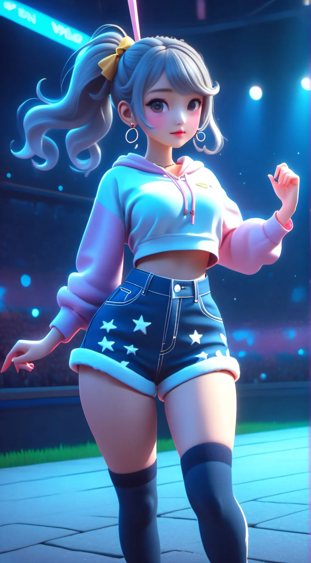 ai character: Thighhigh socks GB background