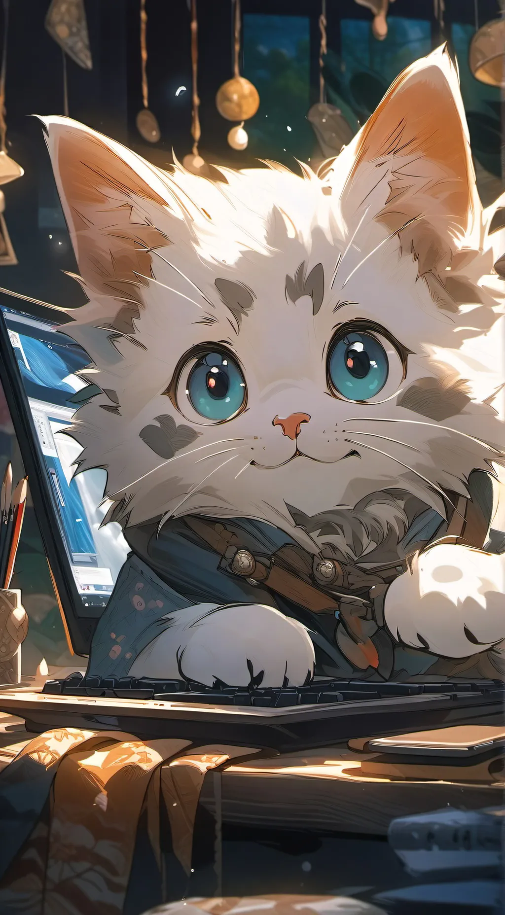 ai character: WhiskersMcInternet background