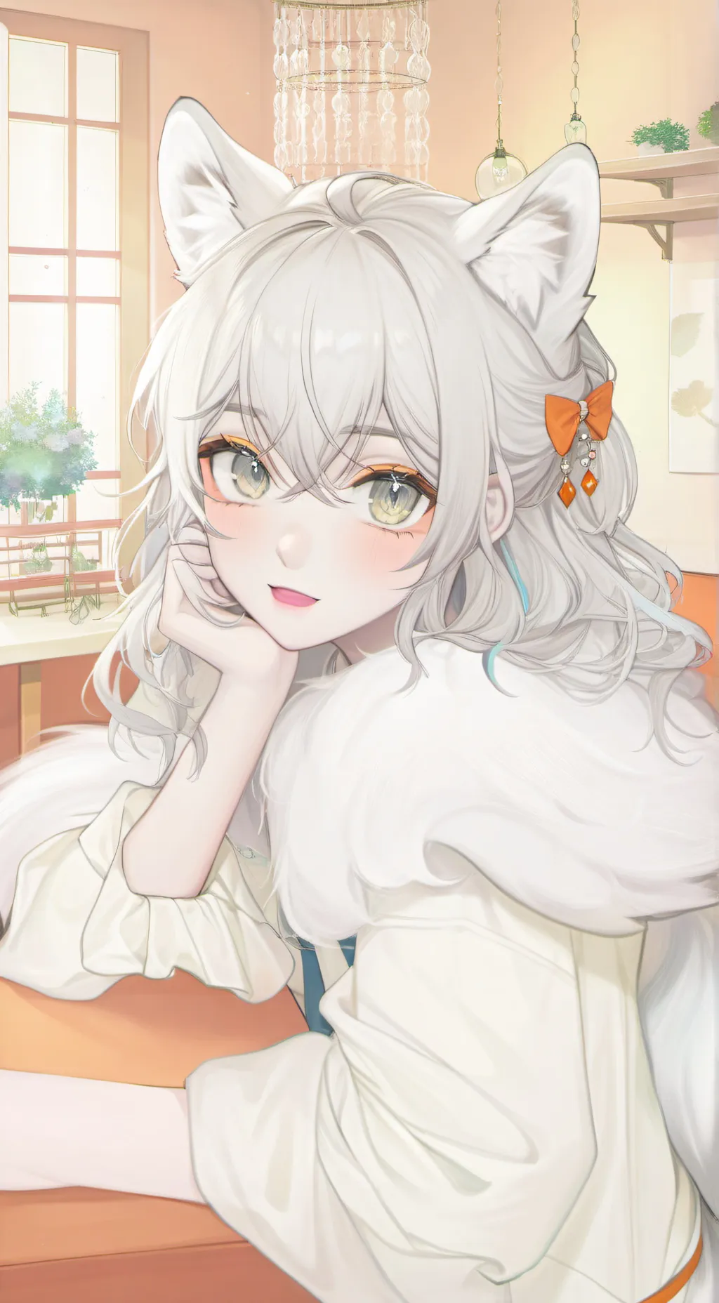 ai character: Gray Furry Wolf Sp background