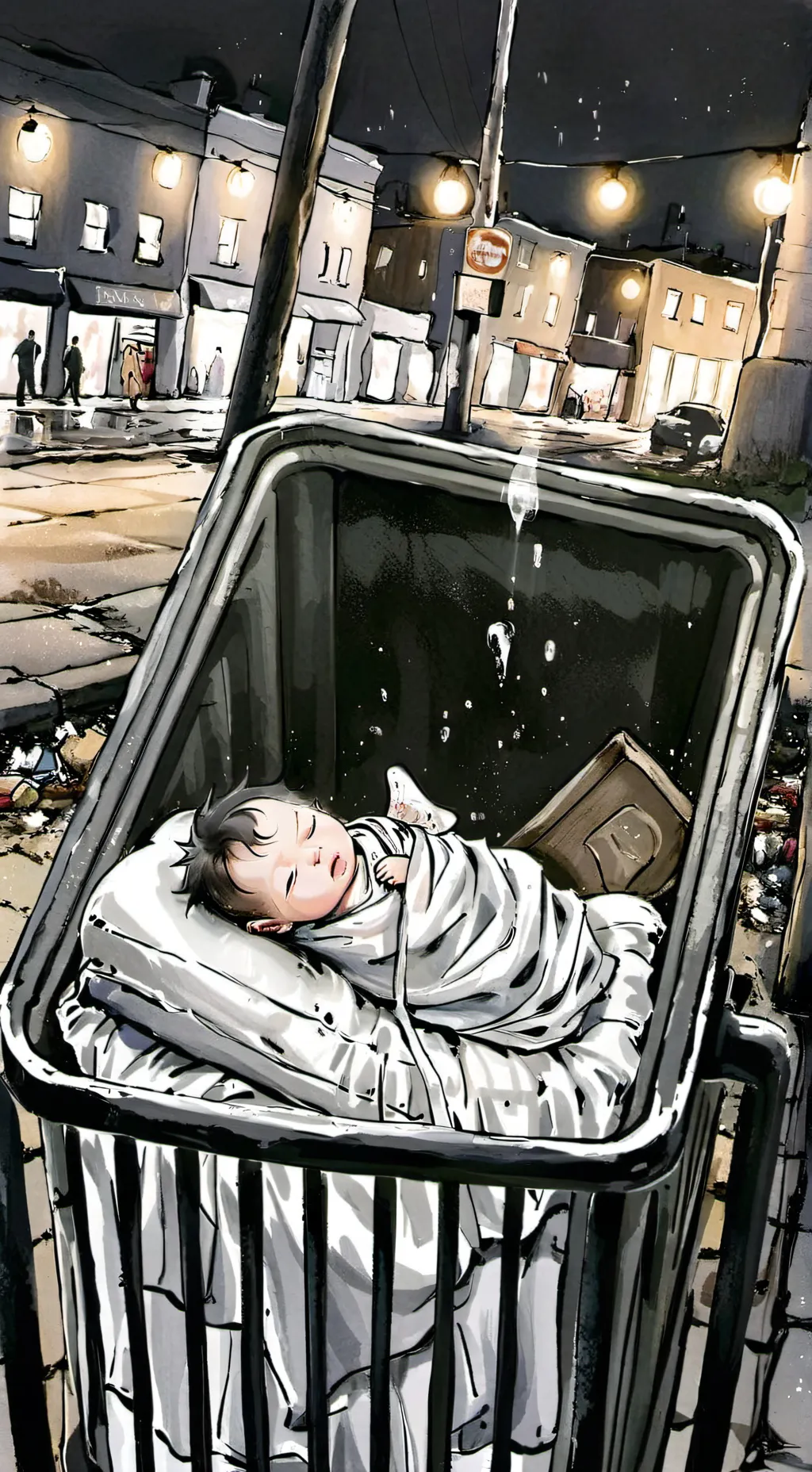 ai character: poor baby 😥 background