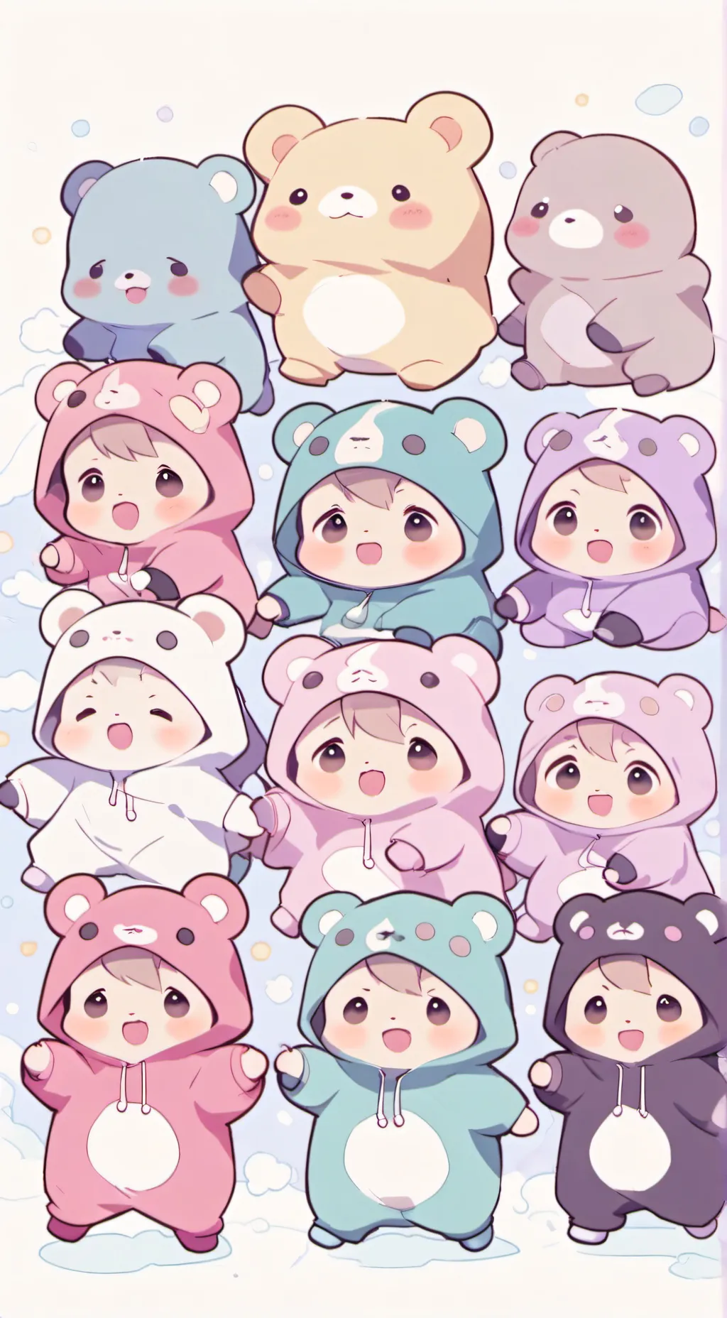 ai character: cute chubby babies background