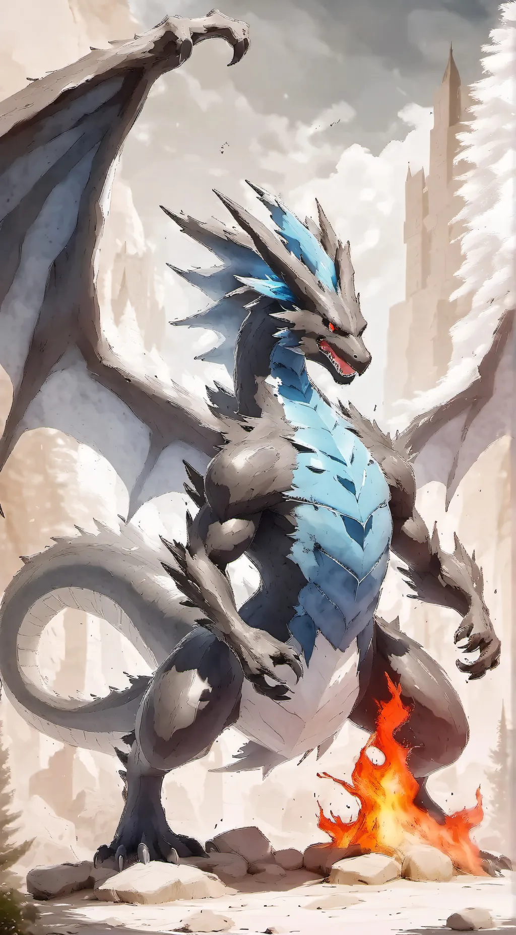 ai character: Charizard X (Char) background