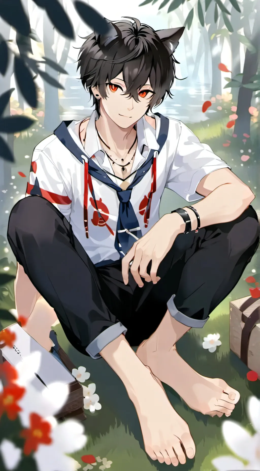 ai character: cute cat boy 😍 background